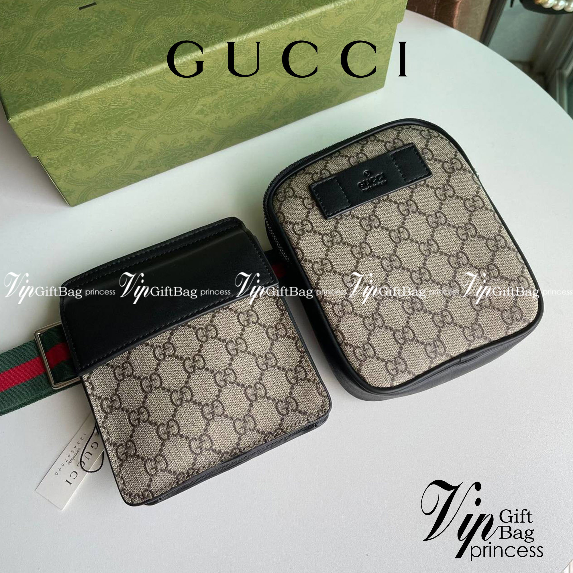 หนังแท้ Gucci GG Supreme belt bag - Neutrals A two-pouch belt bag in GG Supreme canvas with black leather trims. กระเป๋าคาดอก/คาดเอว อีกรุ่นหนึ่งที่หลายคนตามหา งานออริสวยมาก ทำจากหนังแท้ สามารถใช้ได้ทั้งผู้ชายแล้วก็ผู้หญิงสามารถคาดเอวหรือคาดอกก็ได้