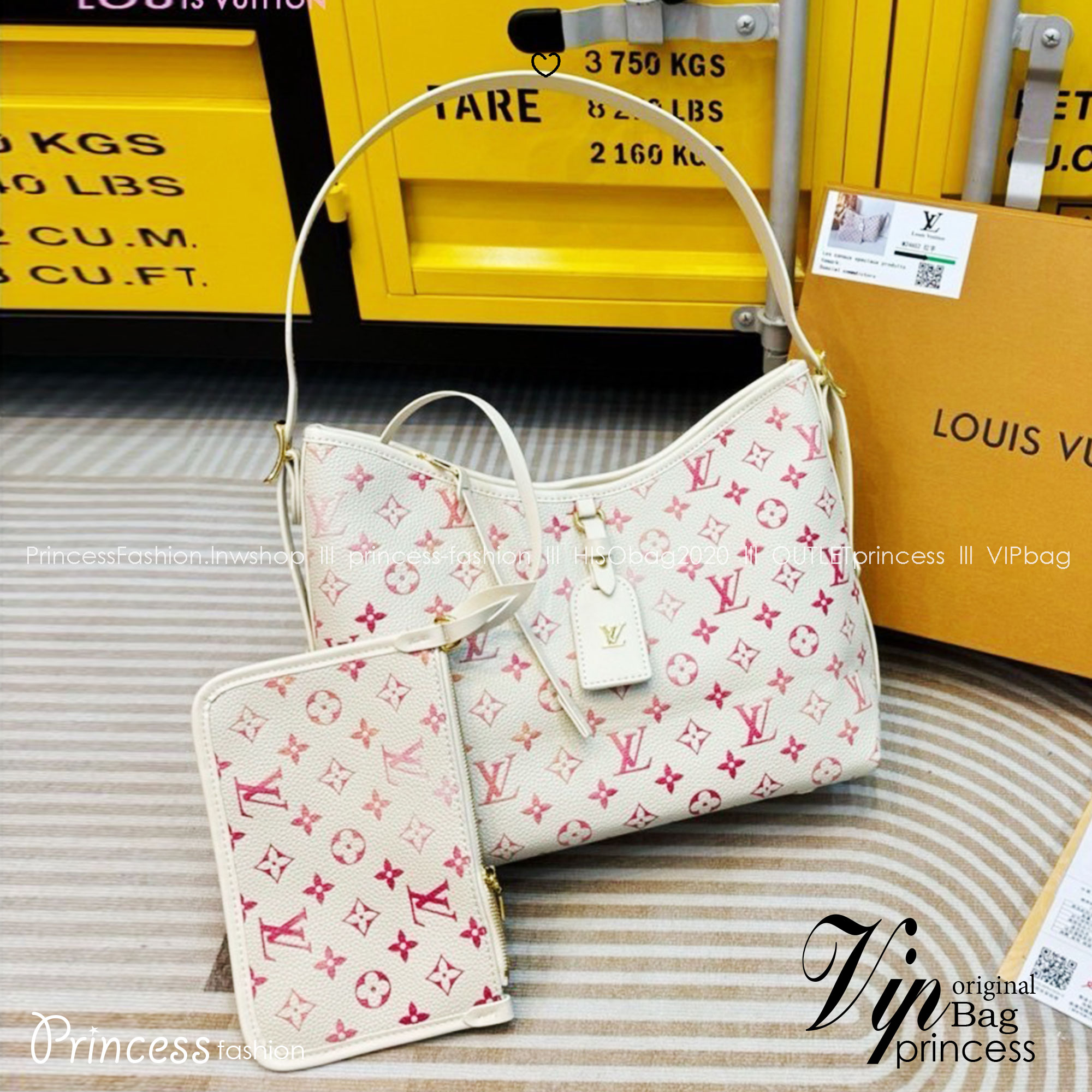 LV CarryAll PM Monogram Print Pink Gradient “watercolor” กระเป๋าสะพายทรงโท้ทรุ่นลิมิเต็ด โทนสีชมพูหวานต้อนรับเดือนแห่งความรัก พิมพ์ลายโมโนแกรมแบบไล่สีสไตส์สีน้ำ