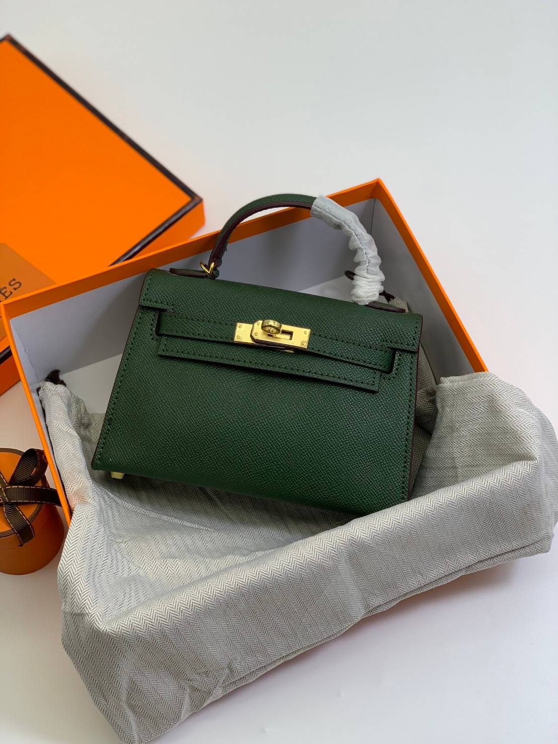 VIP หนังแท้ 】HERMES KELLY 20 MINI SELLIER GOLD EPSOM GOLD HARDWARE