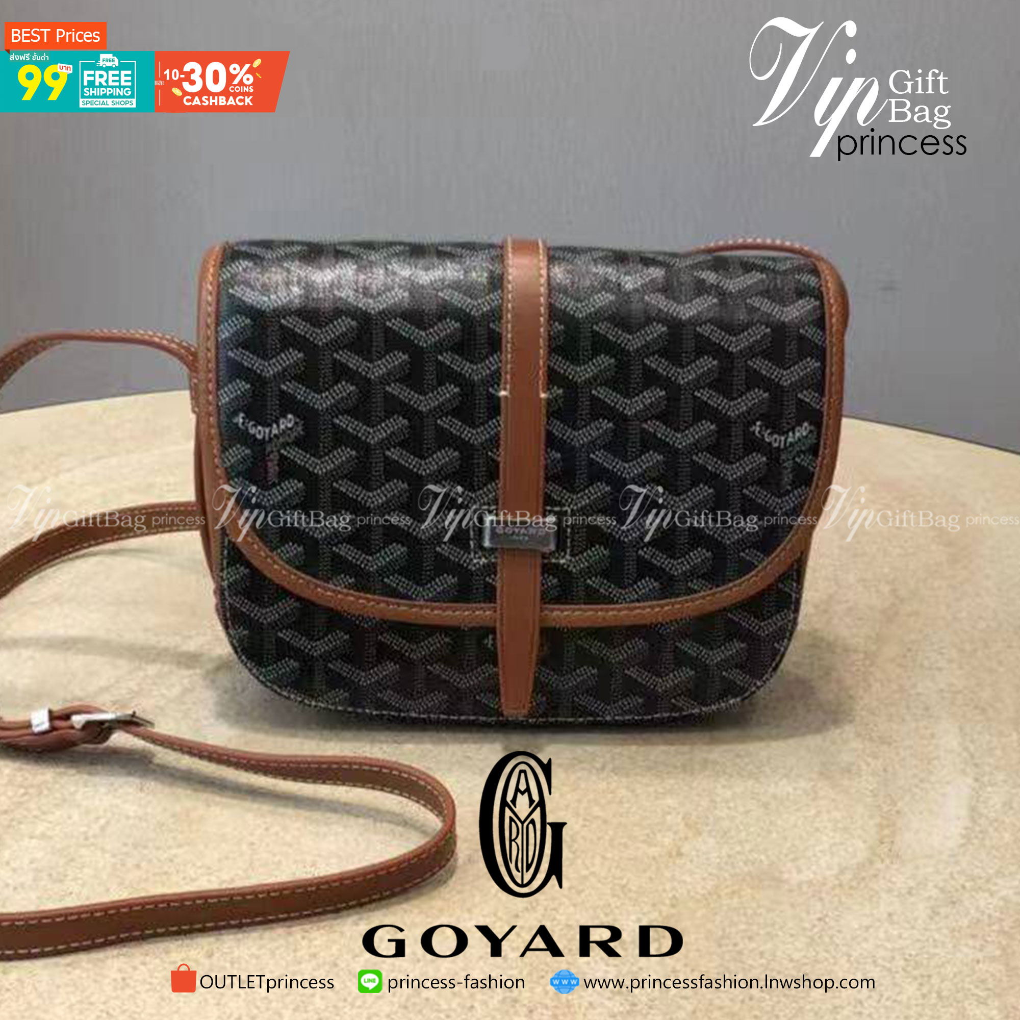 VIP GIFTbag 】หนังแท้ GOYARD Belvedere II PM Messenger Bag คอลเลคชั่นสุดฮิต ที่สาวๆห้ามพลาด!! กระเป๋าสะพาย ดีไซน์ยูนีคในลวดลายเอกลักษณ์ ใช้ได้ในทุกโอกาส สาวๆต้องเลิฟใบนี้แน่นอนรับประกันจ้า
