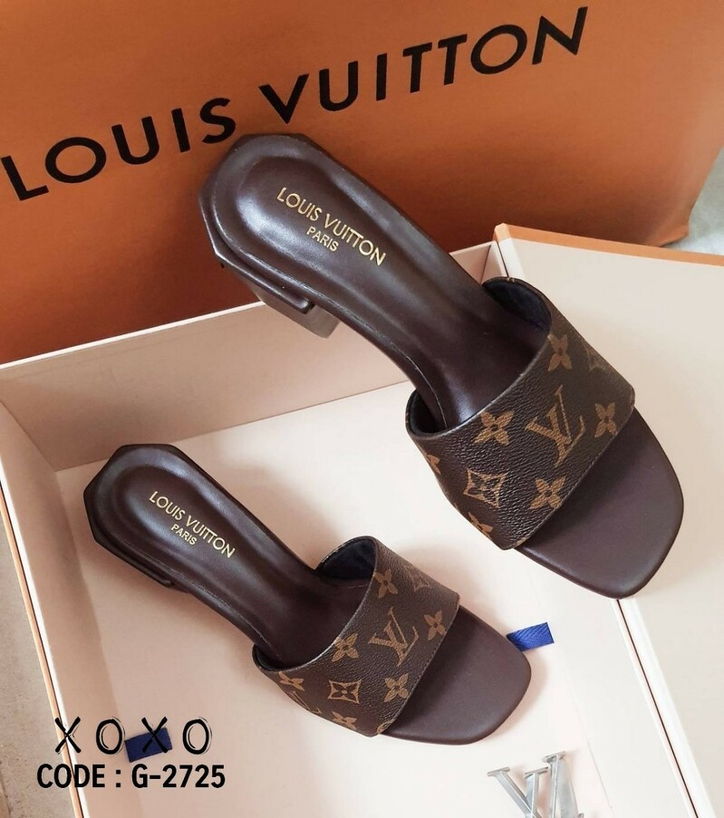 LV Mid Heel รองเท้าส้นกลาง 2 นิ้ว งานสวม วัสดุหนัง PU สวมใส่ง่าย เน้นเรียบหรู ดูแพงเกินราคาขาย ส้นเป็นทรง 6 เหลี่ยม ใช้งานยื่น,เดิน สบายไม่เมื่อย
