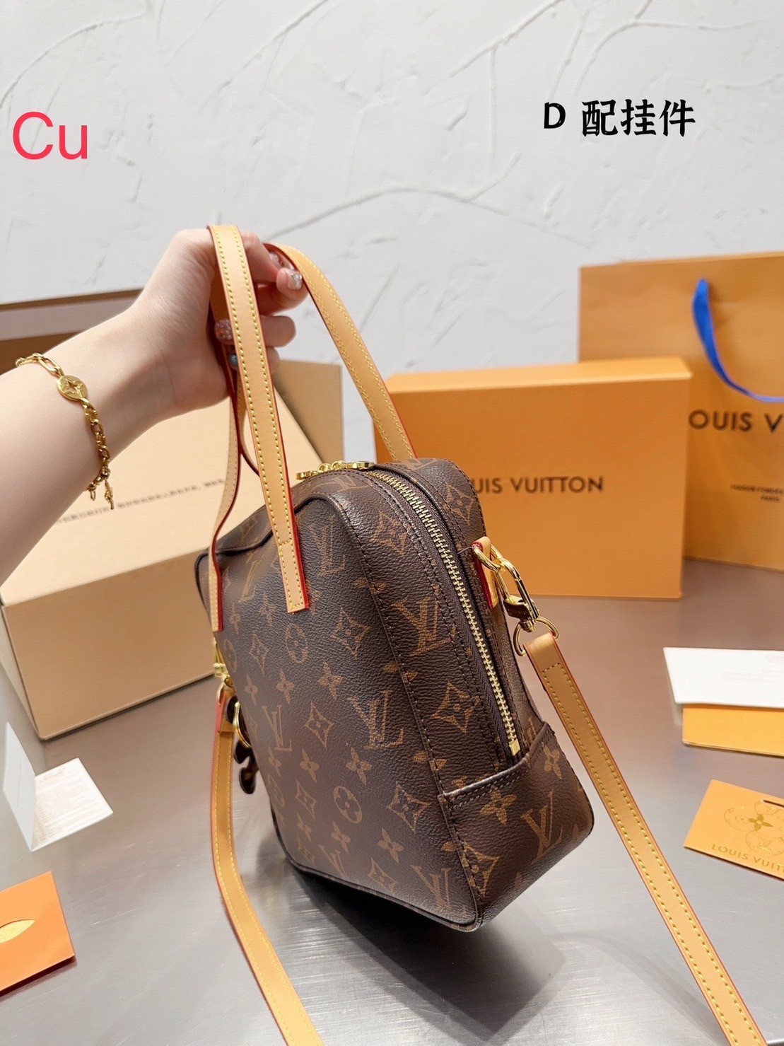 LV Spontini Tote Bag / LV BAG พร้อมส่ง กระเป๋าสะพายทรงโท้ท มีซิปปิดรอบดีไซน์น่ารัก แถมฟรีน้องหมีห้อย
