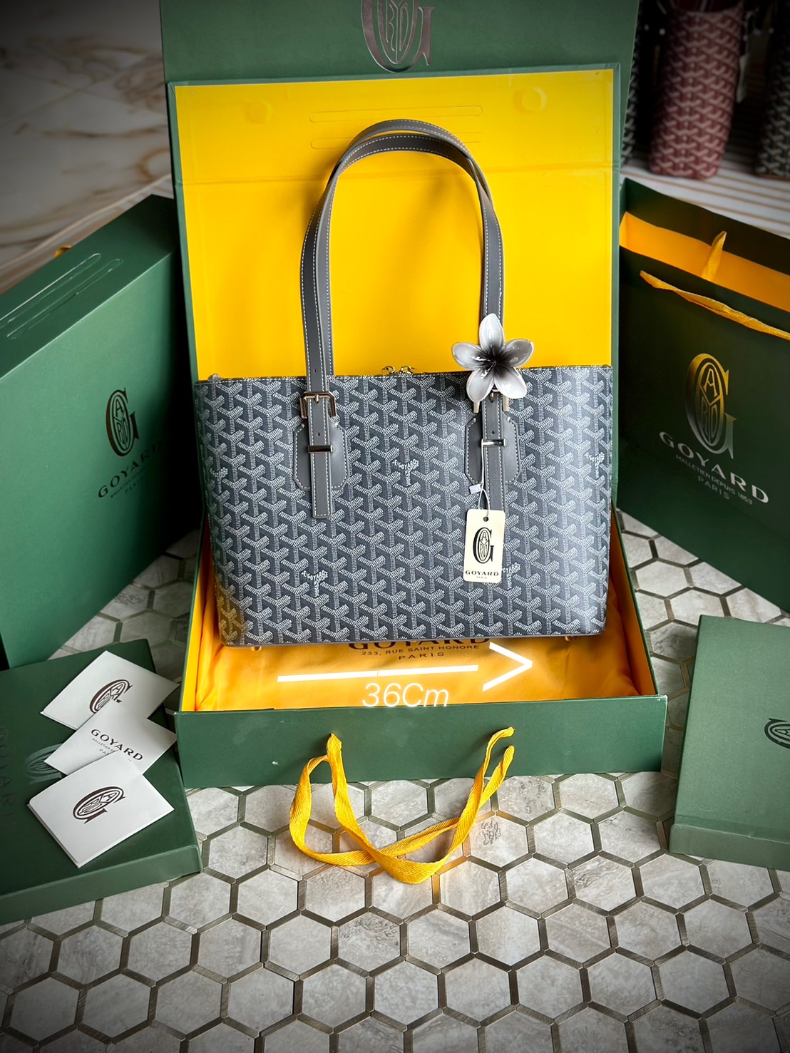 GOYARD Goyardine Sac Marie Galante MM / GOYARD Tote Bag กระเป๋าทรงโท้ทจุของได้เยอะ งานสวยเนี๊ยบ เกรดออริ สลับแท้ 1:1 ใช้ต่างประเทศได้