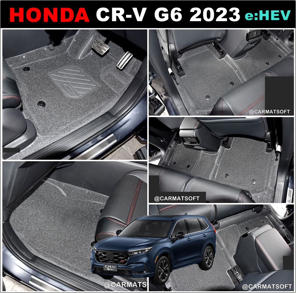 พรมดักฝุ่นไวนิล HONDA CR-V G6 2023 (5ที่นั่ง) พรมดักฝุ่นในรถยนต์ ฮอนด้า ซีอาร์-วี เกรดA หนานุ่ม เข้ารูป เต็มคัน