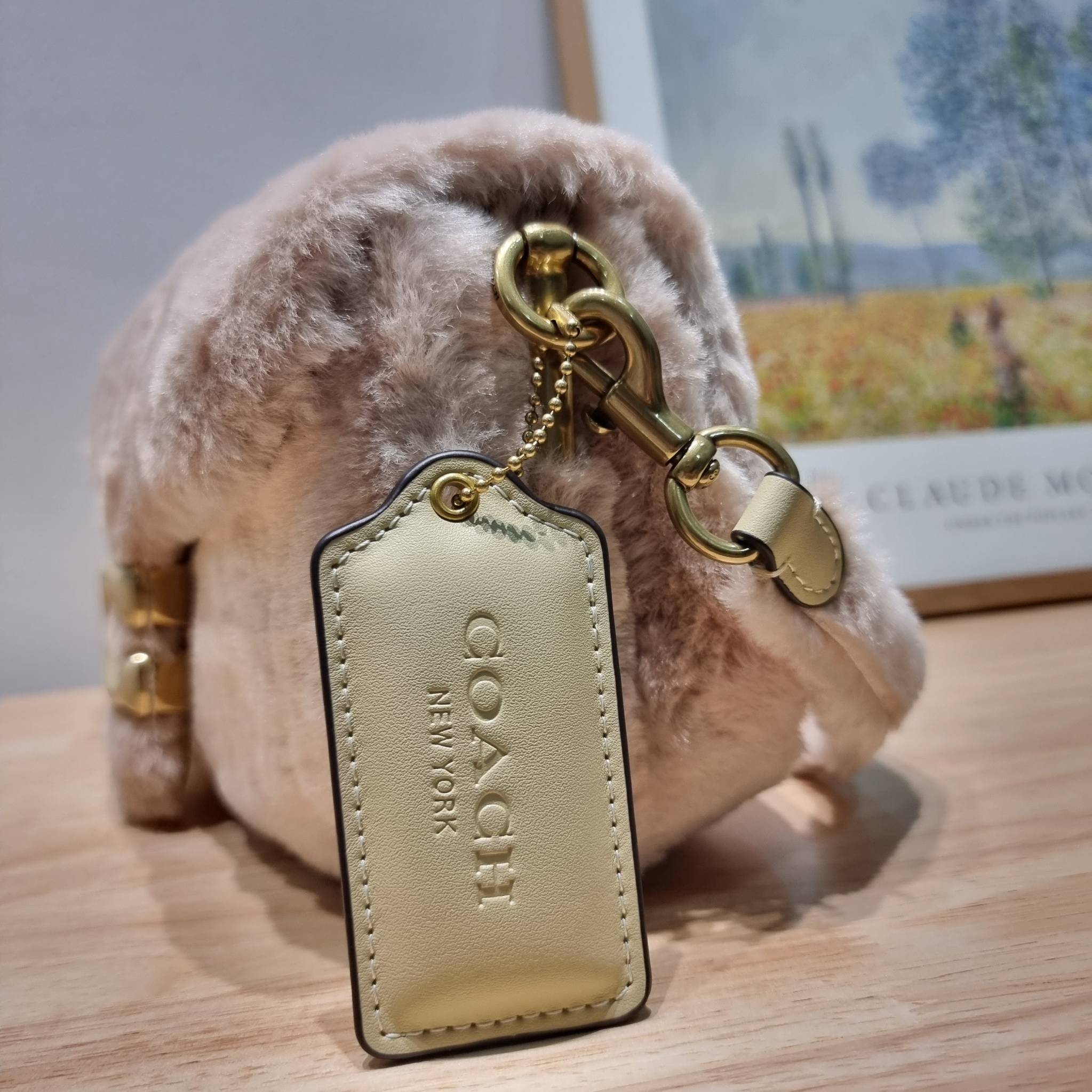 Coach pillow tabby shoulder bag 26 in shearling / COACH LEATHER COVERED C CLOSURE CC445 ใหม่ล่าสุดต้อนรับฤดูหนาว กับคอลเลคชั่นคุณหนู กระเป๋าสะพายไหล่ ดีไซน์วินเทจย้อนยุคตกแต่งขนรอบใบนุ่มฟู สวยลูกคุณมาก!! เปิด-ปิดด้วยกระดุมแม่เหล็ก รับรองแน่นหนา ภายในเป็นช