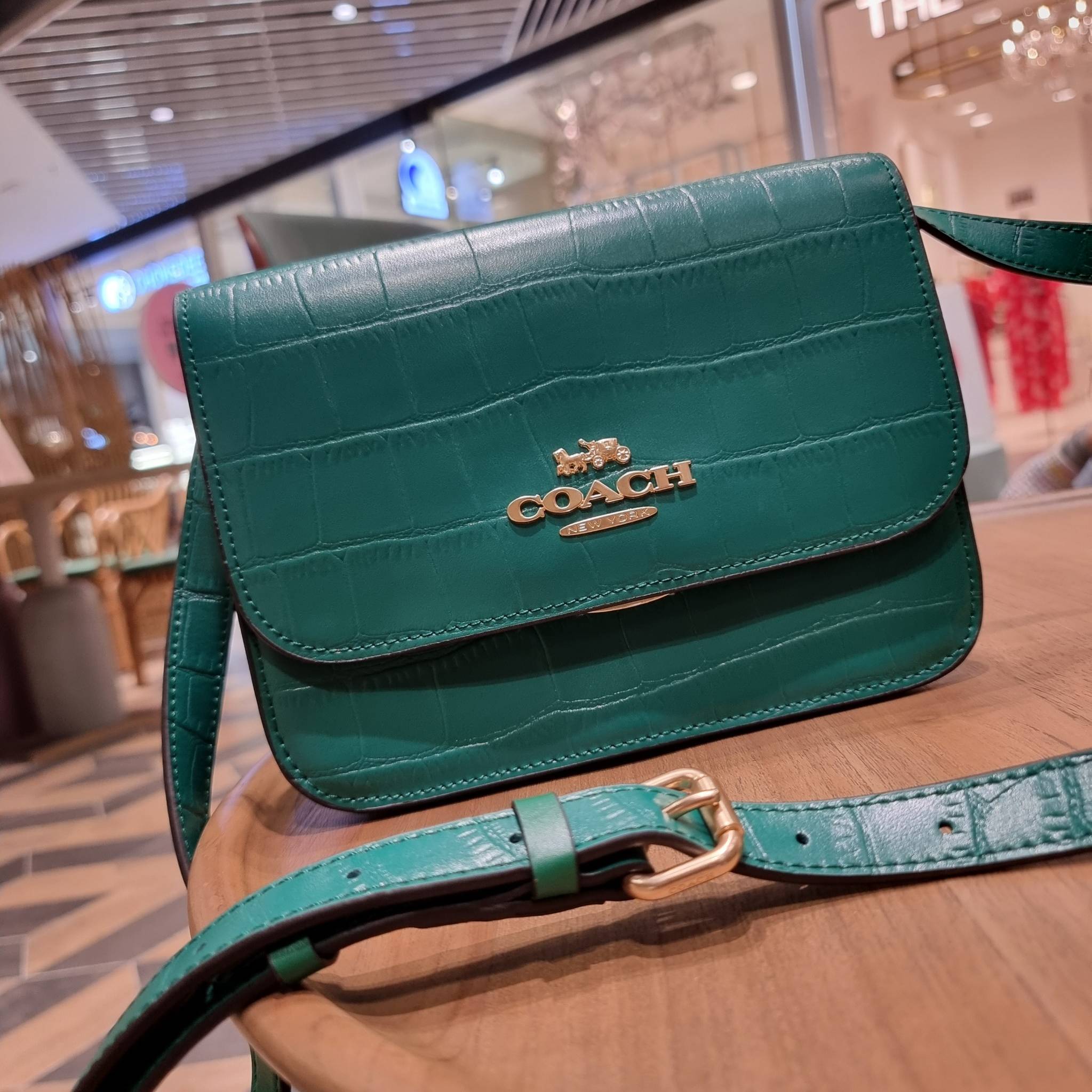 COACH C5631 BRYNN FLAP CROSSBODY แซ่บที่สุด ใหม่ที่สุด!! คอลเลคชั่นใหม่!! มองยังไงก็หลงรักละสายตาไม่ไหว กระเป๋าสะพายข้างลุคไฮน์ ที่ดีไซน์ออกมาได้ปัง และดูแพงมากๆ ด้วยดีเทลคลาสสิค รูปทรงใช้งานง่าย เรียบๆแต่มีดีเทล วัสดุหนังลายจระเข้ สวยม้าก!!! เปิด-ปิดด้วย
