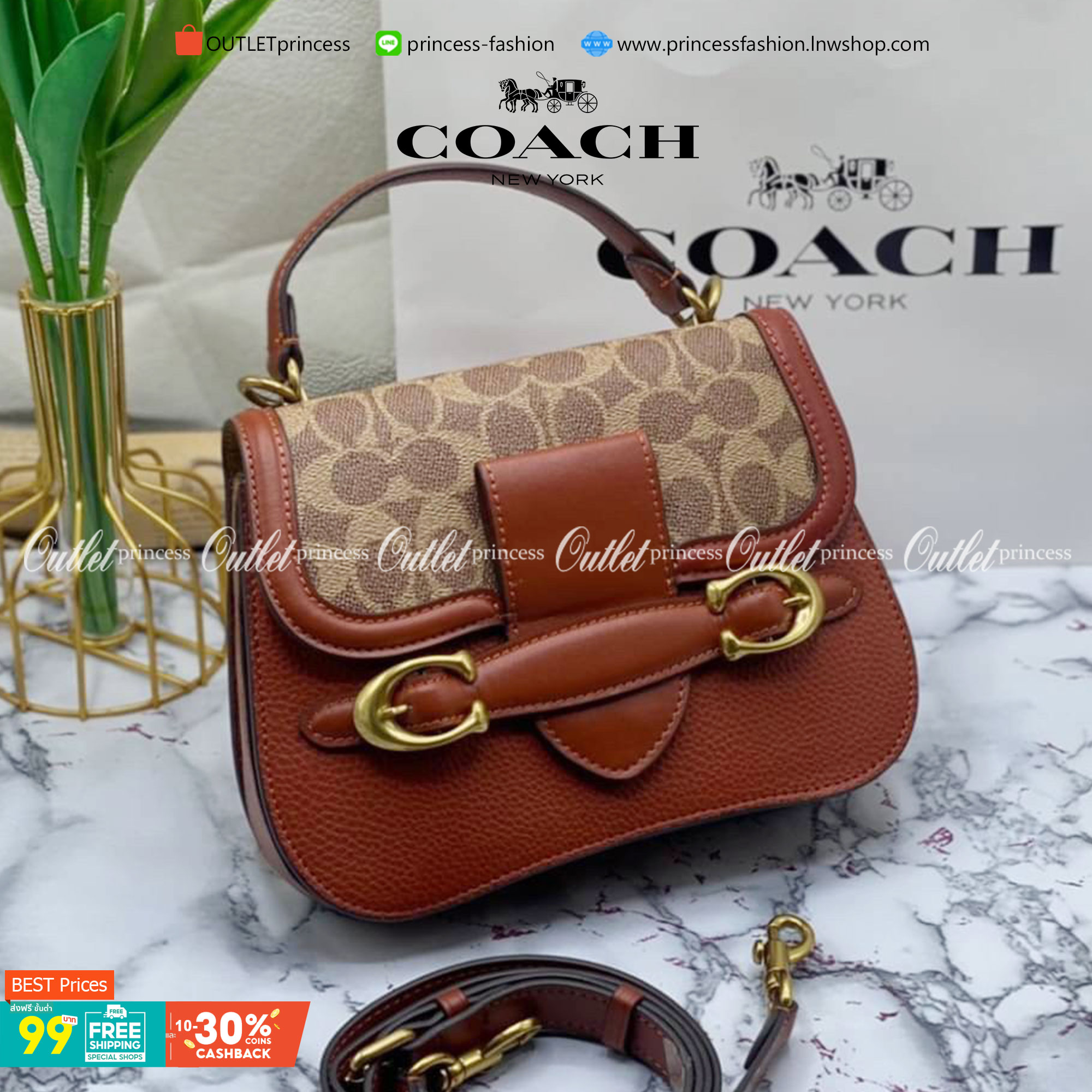 มาใหม่ กรุบกริบ สวย หรูมาก พร้อมส่งที่ไทย COACH SHOULDER BAG กระเป๋าสะพายครอสบอดี้ร์ มีหูถือได้ ใช้งานได้ 2 แบบเลยค่ะ วัสดุหนังแท้ชั้นดีที่สุด! หนังสวย บวกกับอะไหล่แบรนด์ที่ดูเด่นคลาสสิคตรงด้านหน้าค่ะ ใบจริงทั้งสวย ทั้งดูดี คลาสสิค มากๆด้วย แมทได้กับทุกชุ