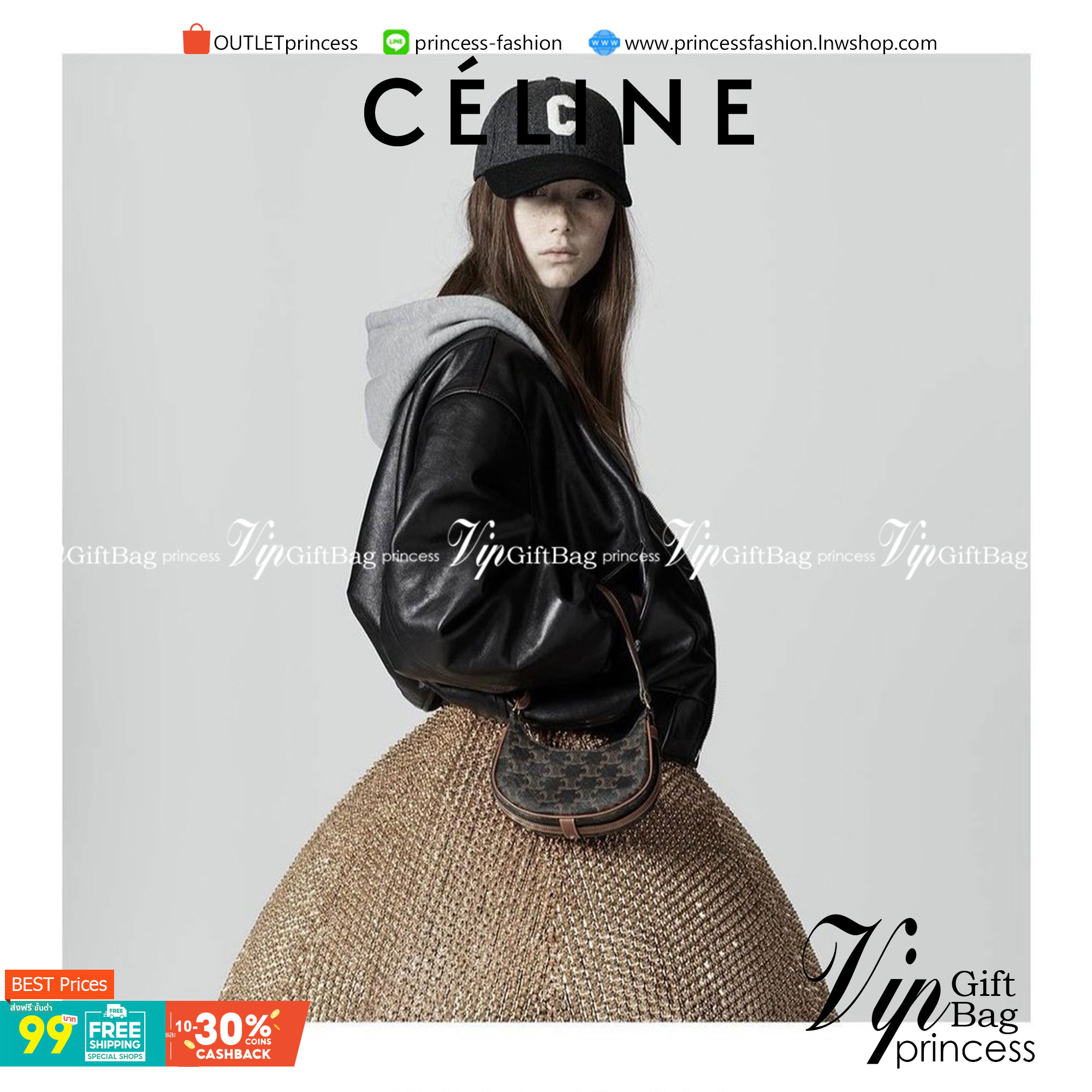 VIP 】หนังแท้ CELINE MINI AVA IN TRIOMPHE CANVAS AND CALFSKIN TAN กระเป๋าถือ/คล้องไหล่ ขนาดมินิน่ารัก สาวๆสายคิ้วตี้ไม่ควรพลาดเลยค่าา น่ารักมากกๆๆ แต่ยังคงเรียบหรูและคลาสสิก ทั้งลายที่แสนโดดเด่น และสายแบบเข็มขัดก็เข้ากันได้ดีสุด ๆ ไม่มีโลโก้ใด ๆ ประทับอยู่