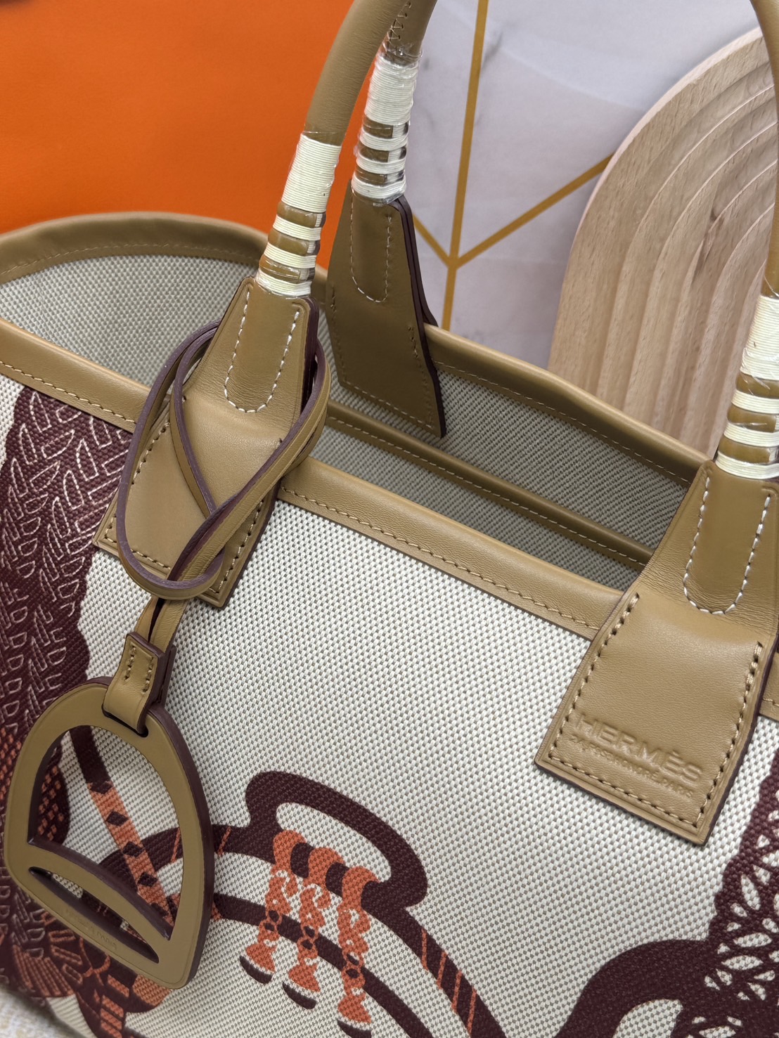 HERMES Steeple Tote Bag / H Steeple canvas tote bag 30cm กระเป๋าทรงโท้ทแคนวาสอย่างดี พิมพ์ลายคมชัด ลายใหม่สวยหรู เกรดออริ สลับแท้