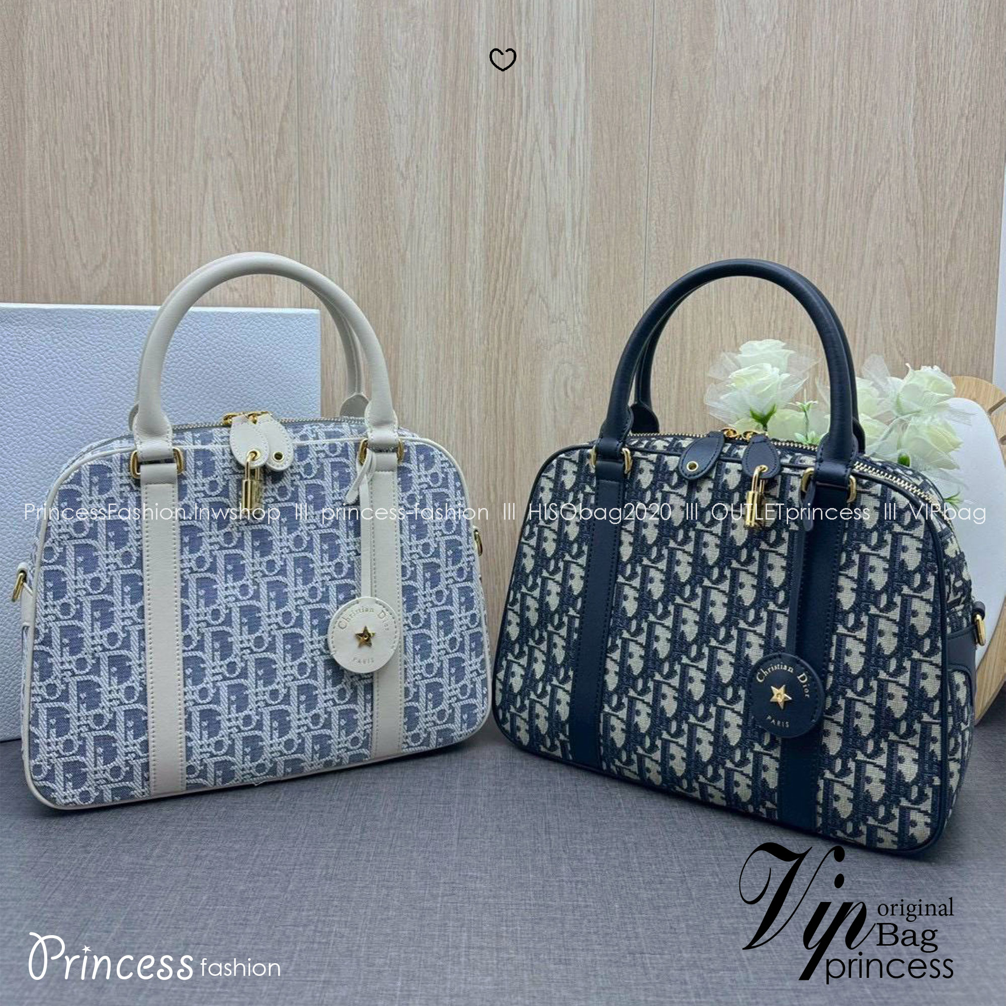 ORI หนังแท้ | DIOR Large D-Vibe Bowling Bag กระเป๋าทรงหมอนดีไซน์โบว์ลิ่งใบใหญ่ ทันสมัยใช้งานง่ายจุของได้เยอะ สวยสง่างามเป็นเอกลักษณ์