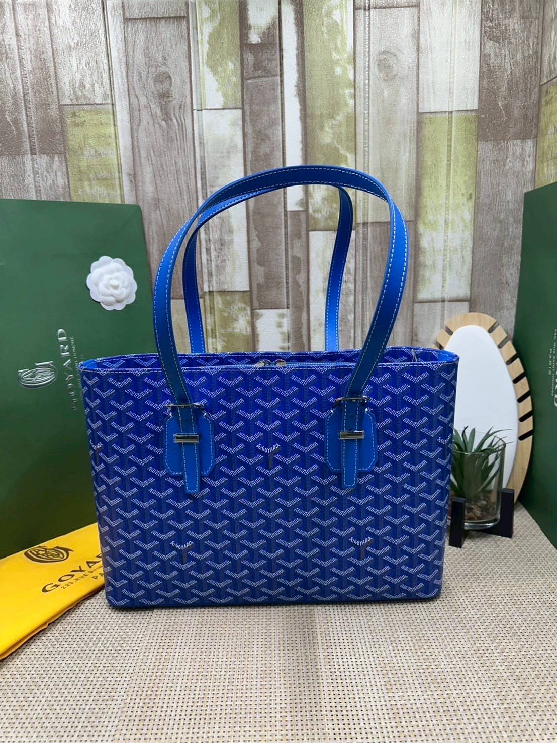 7 สี ORI หนังแท้ | GOYARD Goyardine Sac Marie Galante 35cm / Goyard Tote Bag กระเป๋าสะพายทรงโท้ท พร้อมหูจับใช้งานง่าย ภายในโล่งกว้าง หรูหราลงตัว