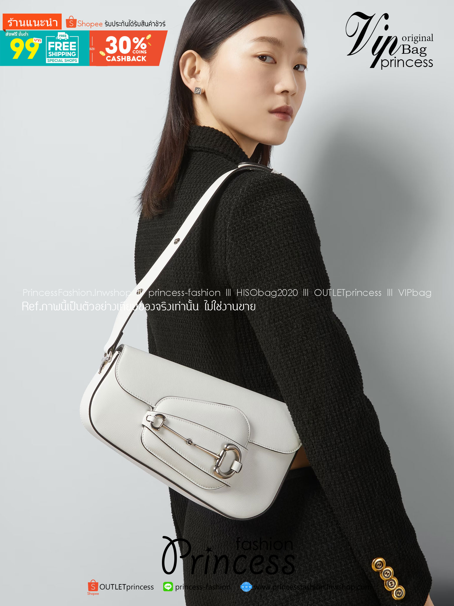 GUCCI GUCCI HORSEBIT 1955 SMALL SHOULDER BAG กระเป๋าสะพายถือหรือสะพายไหล่ แคนวาสสวยอย่างดี เกรดท็อปออริจินอล 1:1 เกรดดีสุด สลับแท้