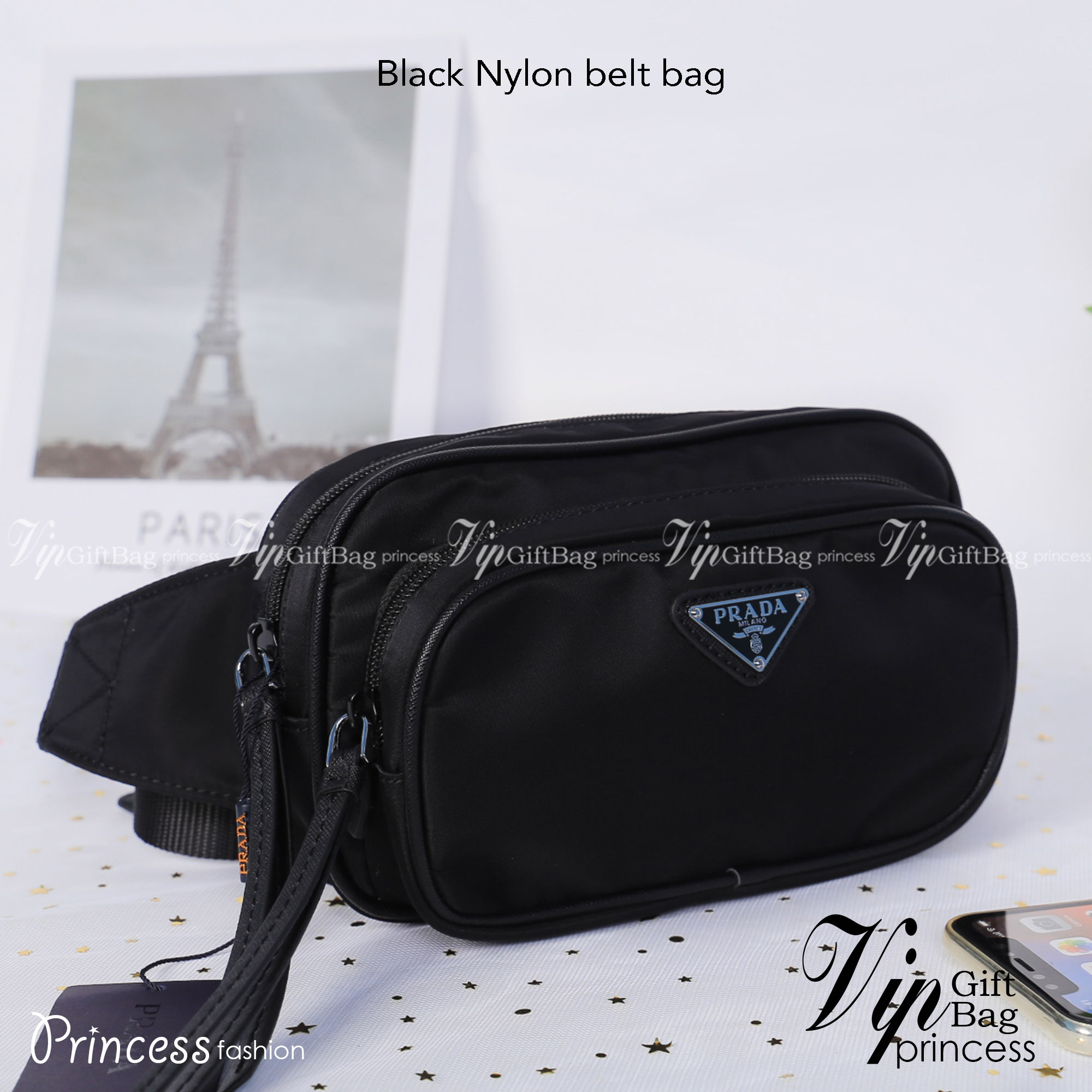 PRADA Nylon belt bag Black กระเป๋าคาดอก หรือสะพายไหล่ รุ่นนี้สายยาวคนตัวใหญ่คาดอกได้แน่นอนเลยค่ะ