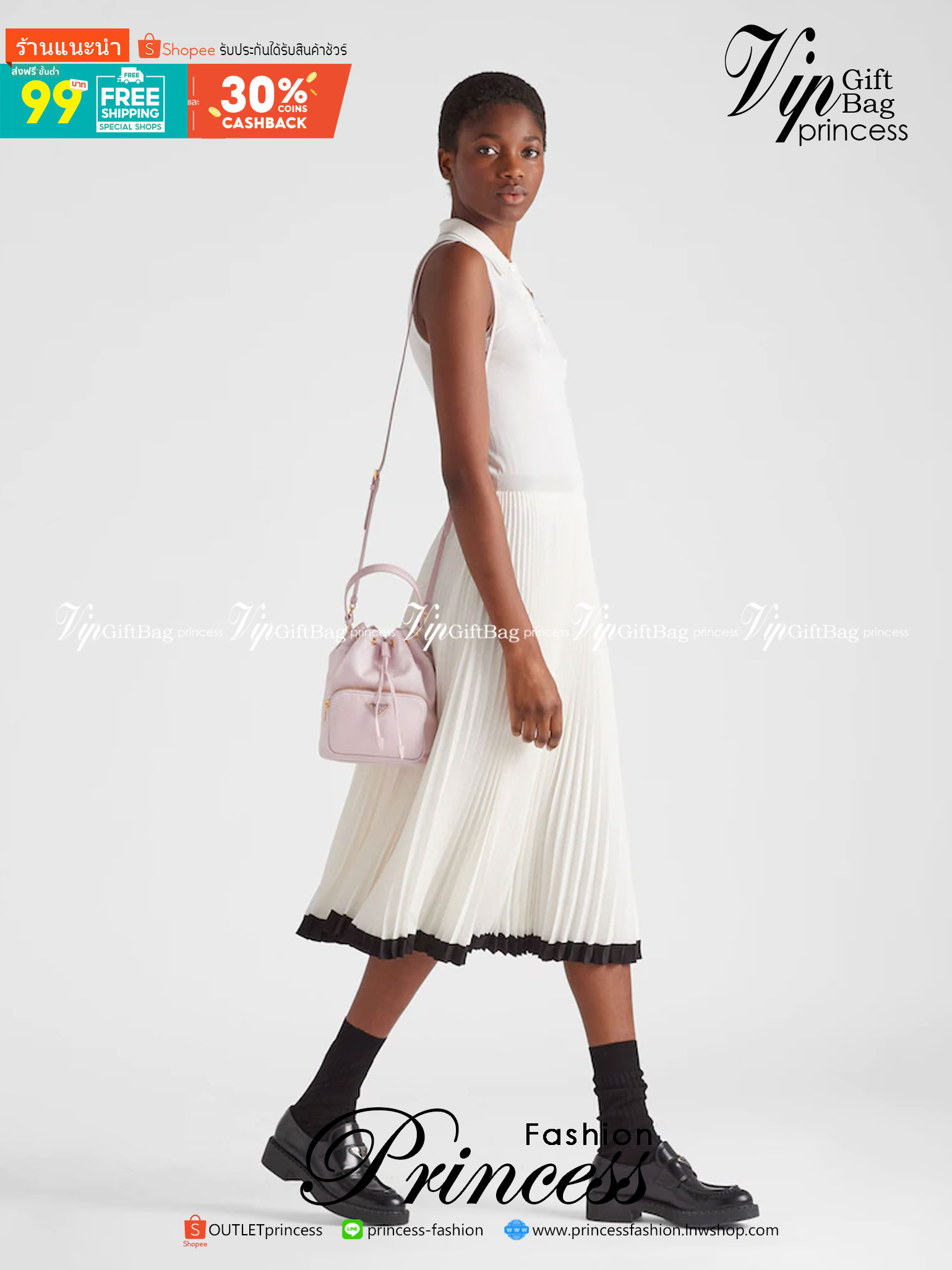 Prada Duet Re-Nylon Bucket shoulder bag / Prada Nylon bucket bag Pastel เกรดใช้สลับใบจริง ออริจินอล ใช้งานต่างประเทศได้ น้องสาวสุดสวยมาให้จับจองอีกหนึ่ง สีพาสเทลน่ารักละมุนมากๆ ค่ะ กระเป๋าสะพายข้าง ทรงขนมจีบ ไซส์มินิ ขนาดน่ารักน่าใช้มาก วัสดุขอบหนังแท้ แล