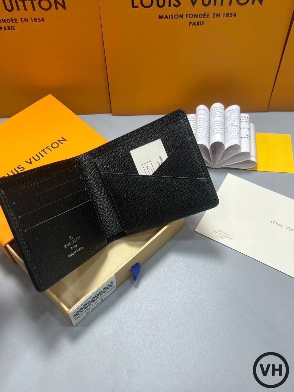 ORI หนังแท้ | LV Multiple Wallet / LV Short Wallet / LV Damier Graphite Wallet กระเป๋าสตางค์ใบสั้น กระเป๋าสตางค์ผู้ชาย