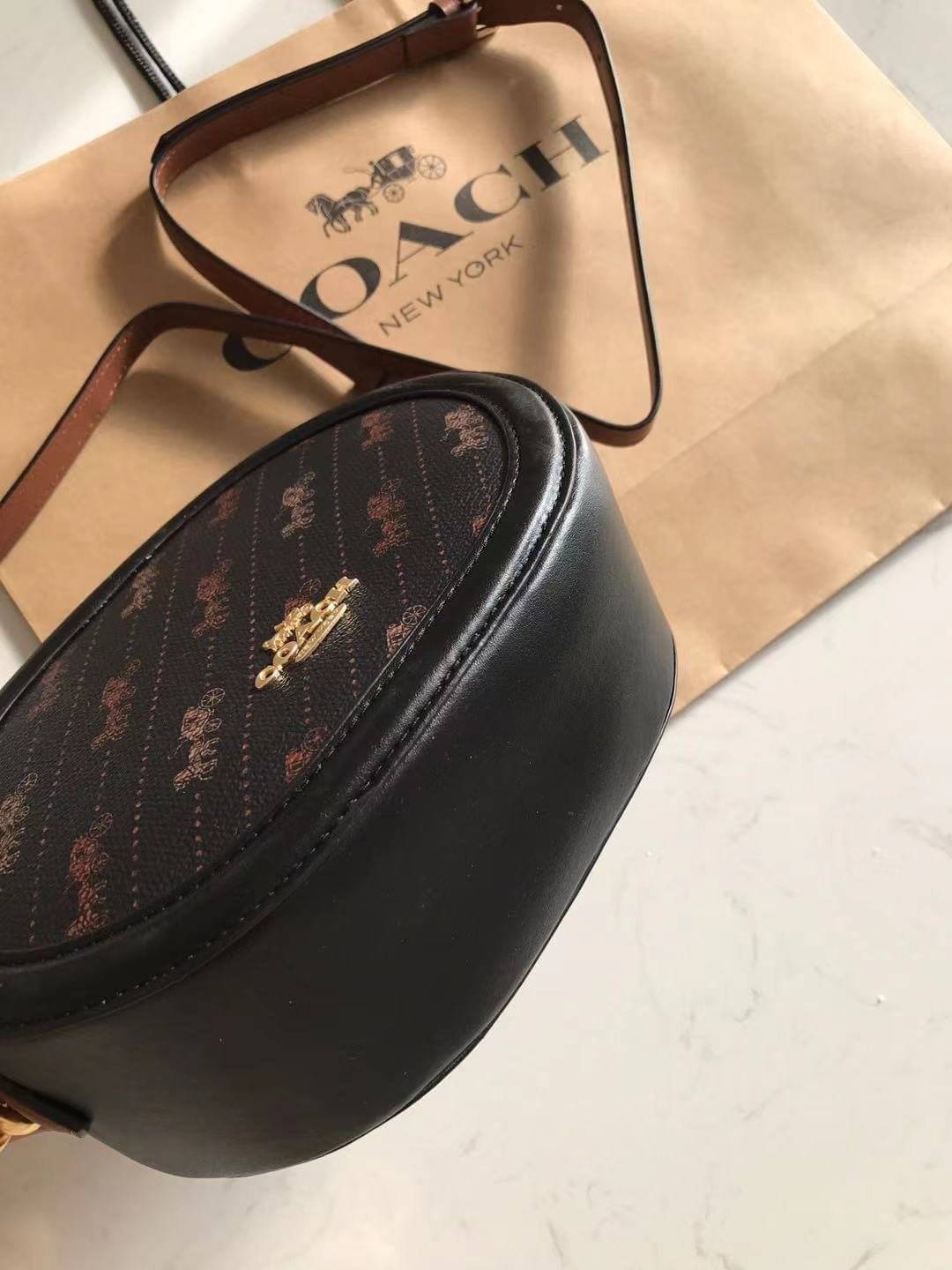 COACH C4057 CAMERA BAG WITH HORSE AND CARRIAGE DOT PRINT (IMM6H)