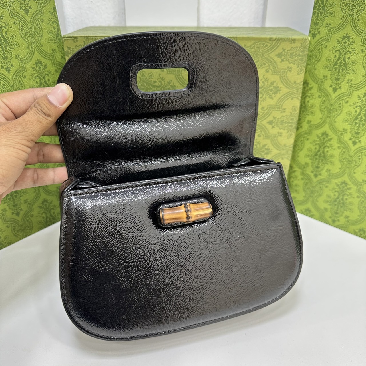 GUCCI BAMBOO 1947 TOP HANDLE BAG กระเป๋าถือ/สะพาย มือจับลายไม้ไผ่หรูหรา เกรดออริ สลับแท้ 1:1 ใช้งานต่างประเทศได้