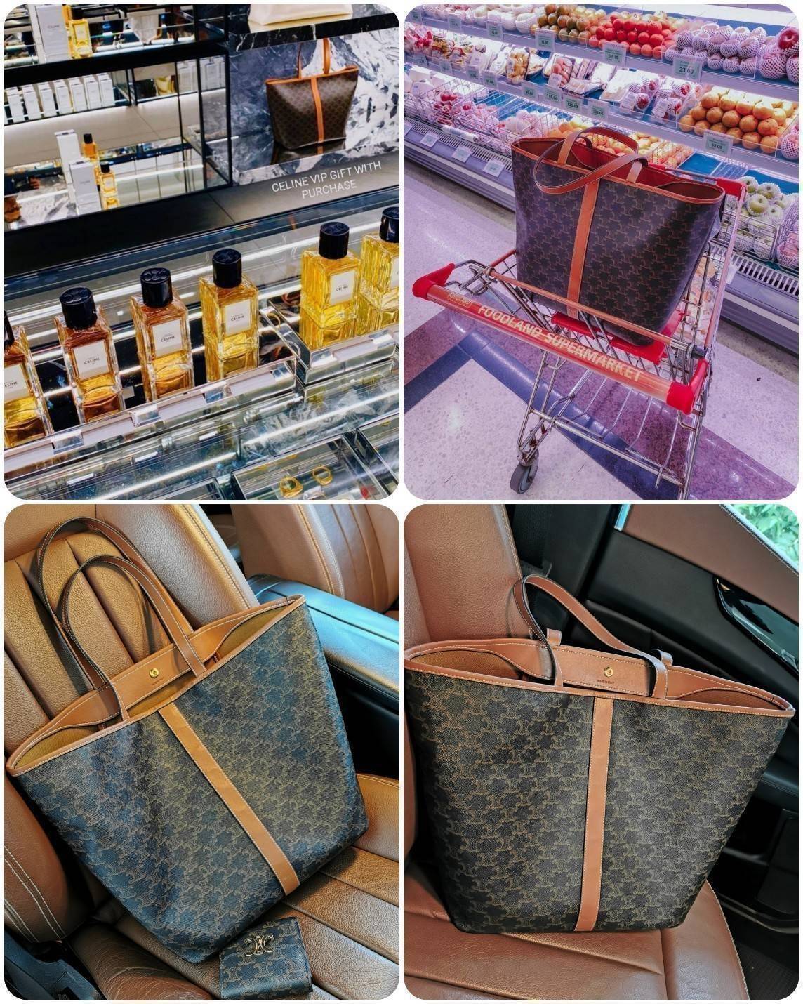 CELINE SHOPPING BAG VIP GIFT WITH PURCHASE GWP พรีเมี่ยมกิ๊ฟ Limited จาก CELINE HAUTEPARFUME DUTYFREE COUNTER วัสดุ TRIOMPHE CANVAS ดีไซน์ทรง TOTE สวยหรูคลาสสิคไม่มีเอ้าท์ ภายในโล่งกว้างและจุมากสามารถใส่เอกสาร A4 สัมภาระของใช้ได้เยอะจุใจ น้ำหนักเบาจะถือหร