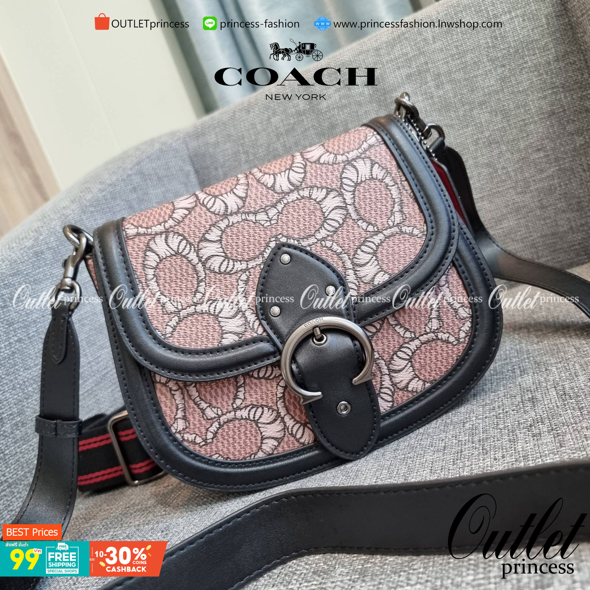 OUTLET 】COACH C6972 COACH x MICHAEL B. JORDAN WITH BEAT SADDLE BAG คอลเลคชั่นใหม่ ดีไซน์สุดชิค มาให้สวยในไทยก่อนใคร กับกระเป๋าทรง saddle ที่พิเศษมากๆมาพร้อมสายสะพาย 2 เส้น ใช้คู่กันหรือแยกสะพายก็สวยครบสูตร กระเป๋าสะพายทรง saddle คลาสสิค วัสดุหนังแคนวาสสลั