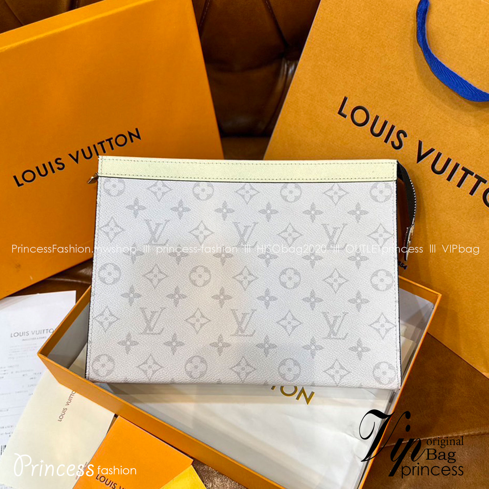 พร้อมส่ง LV Pochette Voyage MM / LV Clutch กระเป๋าถือทรงคลัช ทรงพอช เกรดออริ สลับแท้ 1:1 ใช้ต่างประเทศได้ ใช้ได้ทั้งชายหญิง
