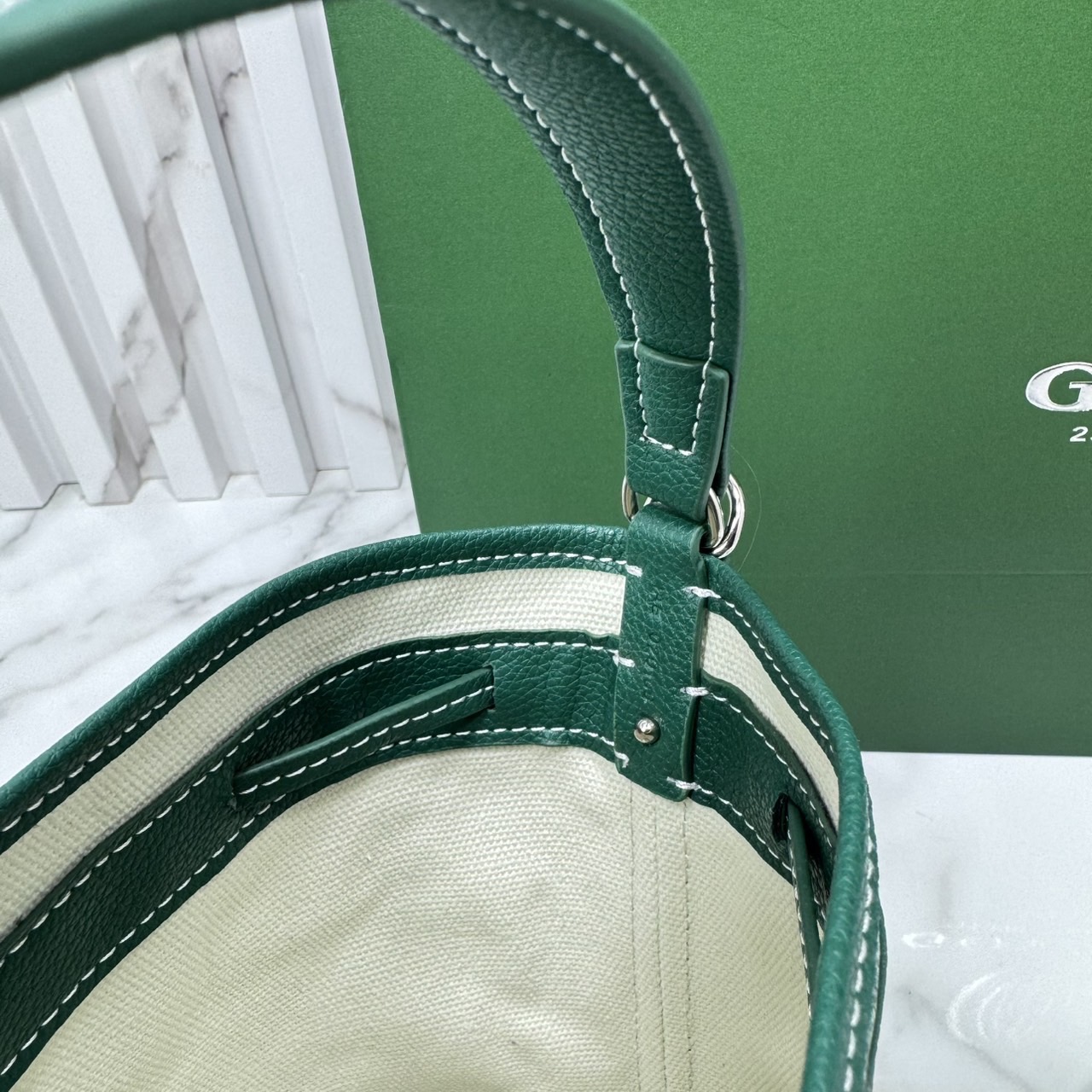 RI หนังแท้ | Goyard Petit Flot Mini bucket bag กระเป๋าสะพายทรงบัคเก็ต ไซส์มินิ ดูผู้ดีในตัว วัสดุหนังแคนวาสพิมพ์ลายสวยคม