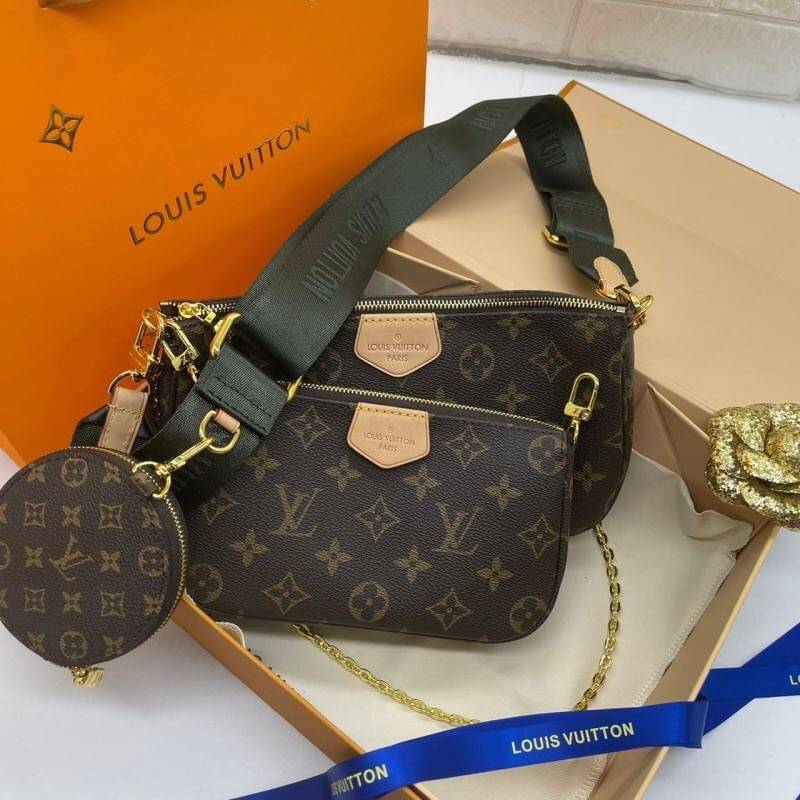 VIP GIFT 】LOUIS VUITTON MULTI-POCHETTE ACCESSOIRES Monogram พร้อมส่งที่ไทย 3 สีคลาสสิค