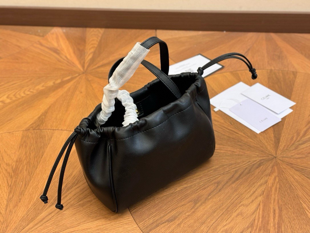 Celine small cabas Celine Drawstring Cuir Triomphe กระเป๋าขนาดมินิ 🧡 เกรดออริจินอล 1:1 สลับแท้