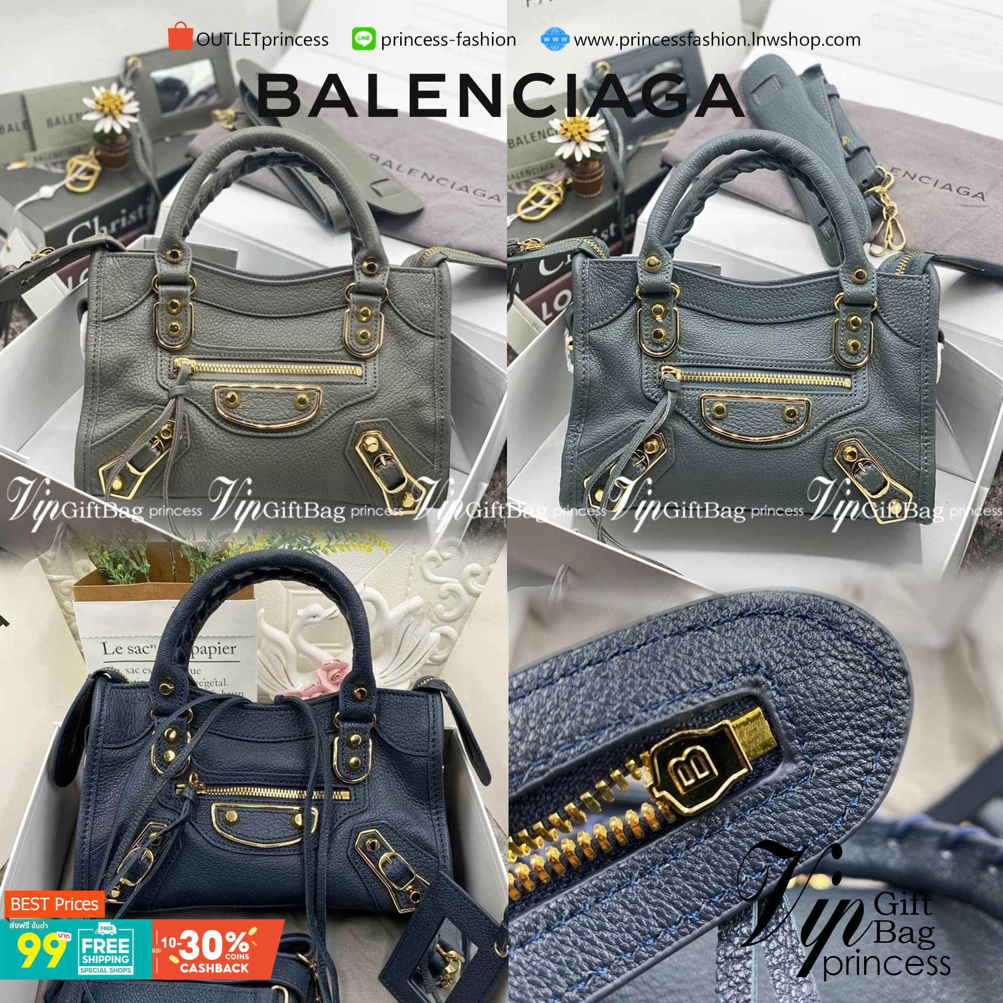 VIP 】หนังแท้ BALENCIAGA Classic City Mini Shoulder Bag พร้อมส่งที่ไทย