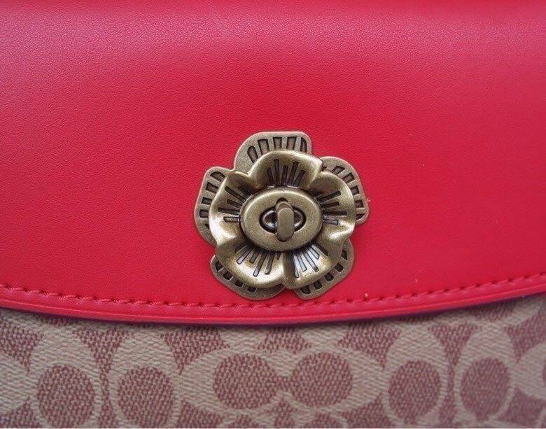 Coach Parker In Signature Canvas With Tea Rose