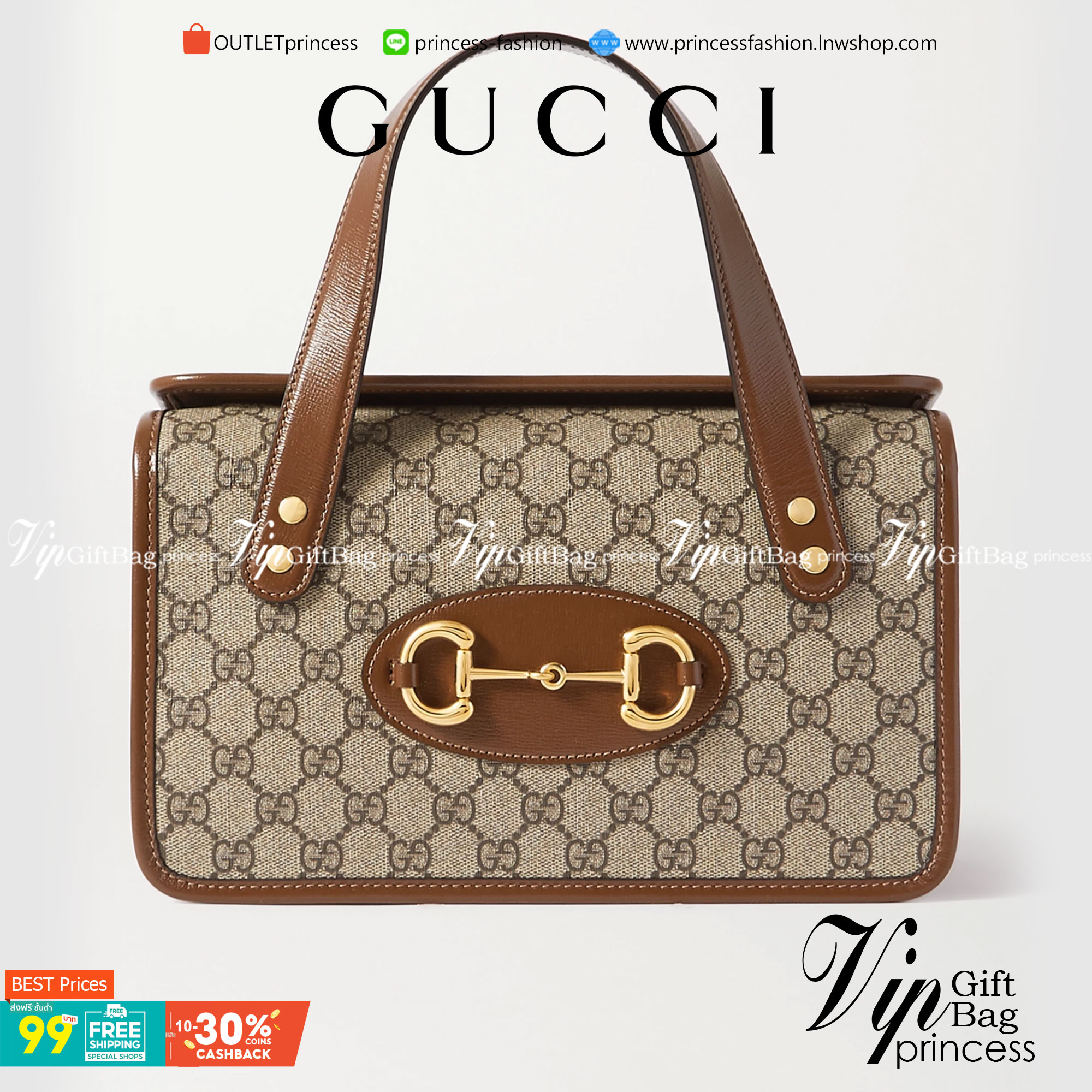 หนังแท้ GUCCI Horsebit 1955 leather-trimmed printed coated-canvas shoulder bag คอลเลคชั่นใหม่ล่าสุด ดาราเซเลปใช้กันเพียบ กระเป๋าถือ (ไม่มีสายสะพาย) ดีไซน์สวย เชื่อได้เลยใบนี้สาวๆต้องหลงรัก จนวางไม่ลงเลยน้า