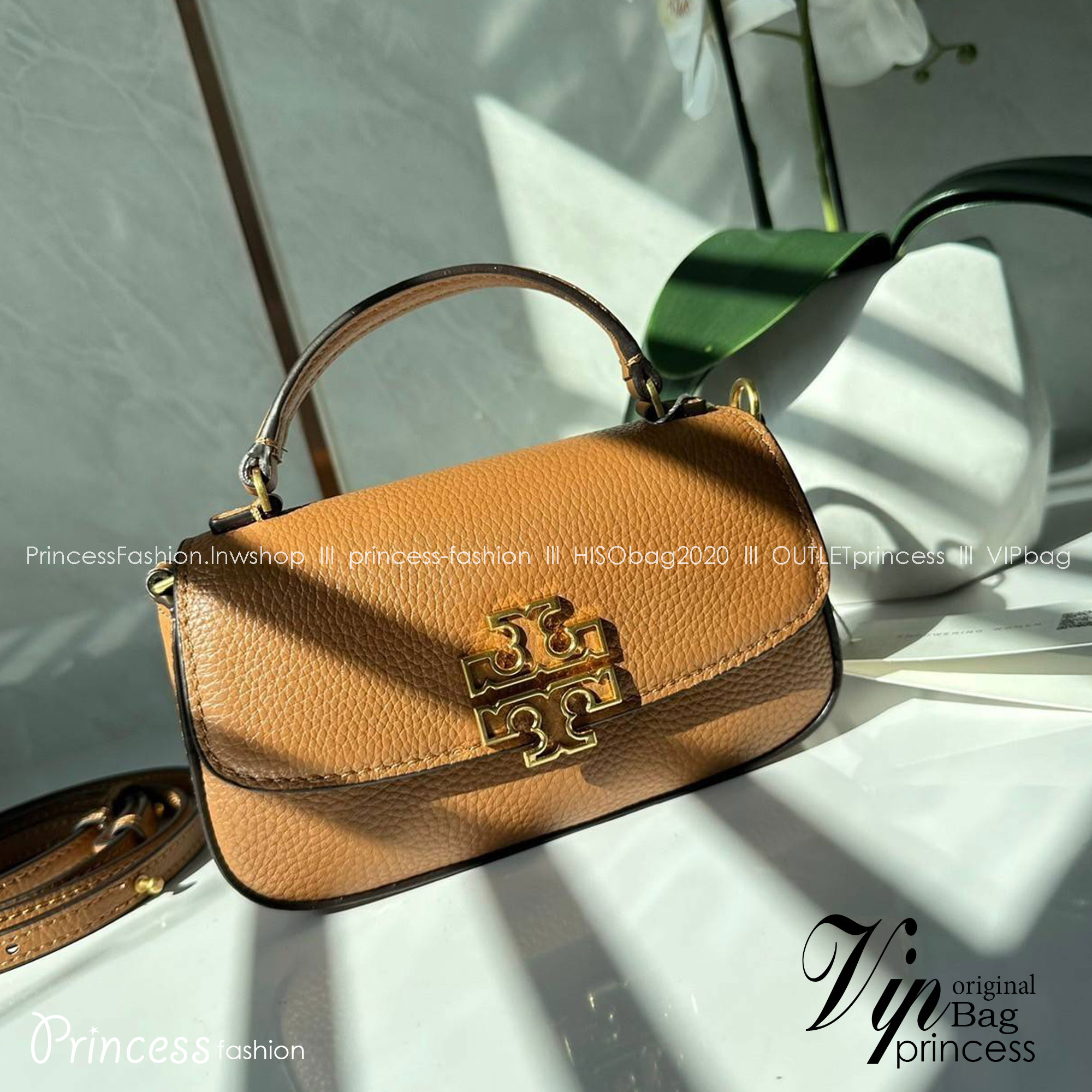 Tory Burch Britten Mini Top Handle Crossbody Bag กระเป๋าสะพายใบเล็กดีไซน์เรียบหรู เกรดออริ สลับแท้ 1:1 ใช้งานต่างประเทศได้