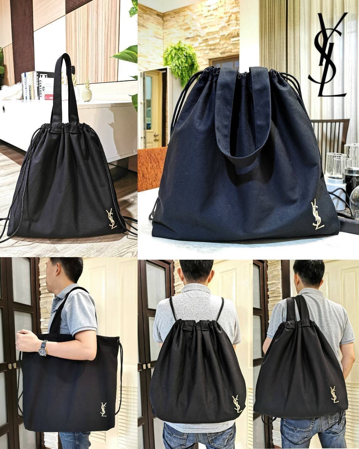 พรีเมี่ยมกิ๊ฟแท้ 100% 】Yves Saint Laurent YSL Parfum Large Bag Gift With Purchase (GWP) พรีเมี่ยมกิ๊ฟรุ่นล่าสุดจาก Yves Saint Laurent Limited Collection Parfums Counter ดีไซน์สวยเก๋ใบใหญ่จุใจใส่สัมภาระได้เยอะ สะพายได้หลายแบบไม่จำเจ ใช้เป็น Shopping Bag หร