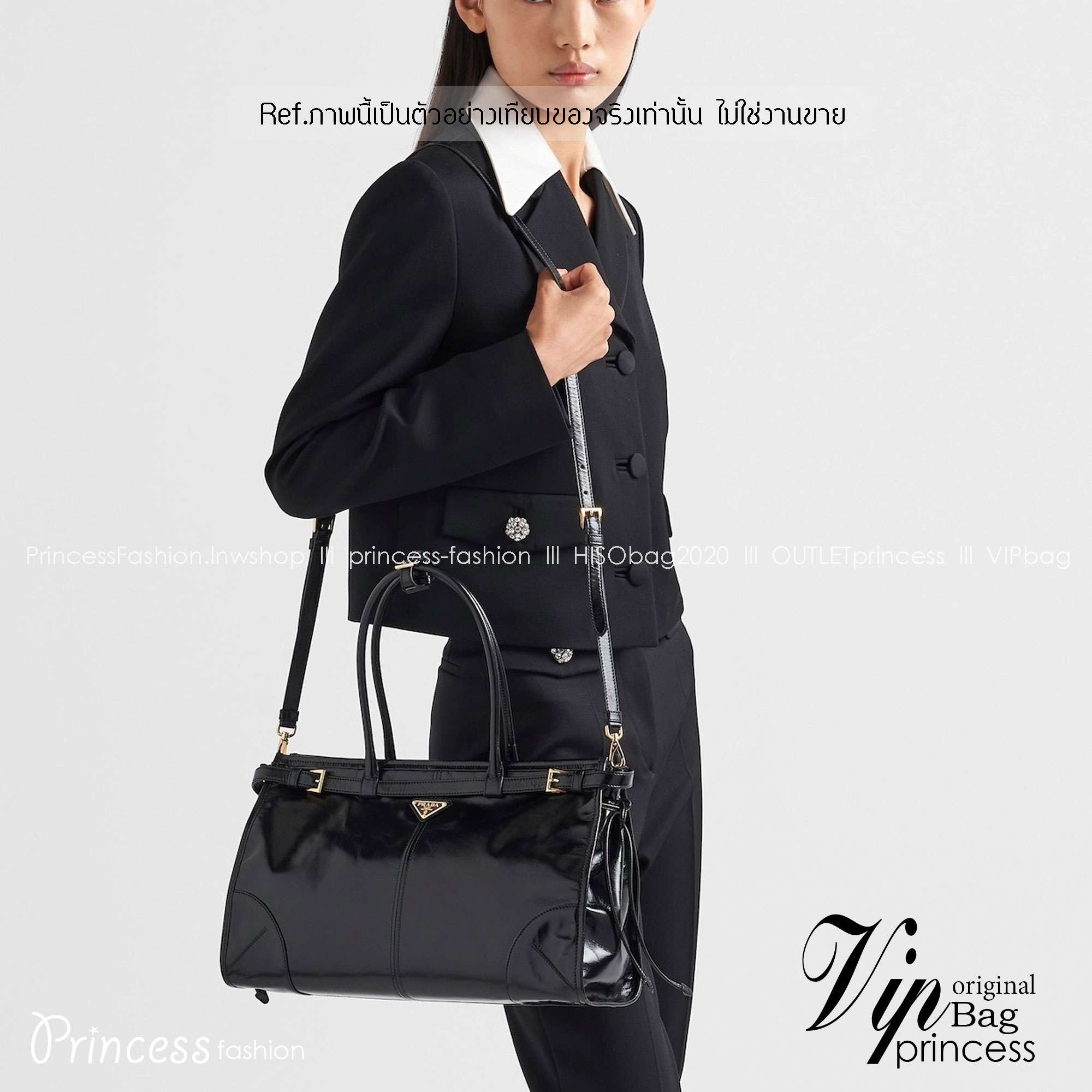 PRADA | Large leather handbag / Prada Tote bag กระเป๋าสะพายใบใหญ่ งานหนังเต็มใบ เกรดออริ สลับแท้ 1:1 ใช้งานต่างประเทศได้