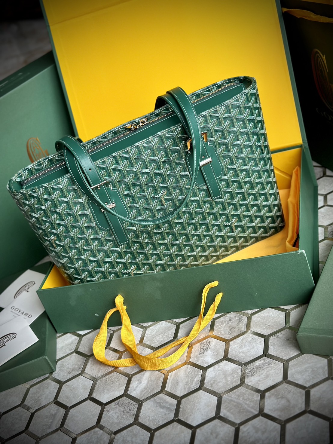 GOYARD Goyardine Sac Marie Galante MM / GOYARD Tote Bag กระเป๋าทรงโท้ทจุของได้เยอะ งานสวยเนี๊ยบ เกรดออริ สลับแท้ 1:1 ใช้ต่างประเทศได้