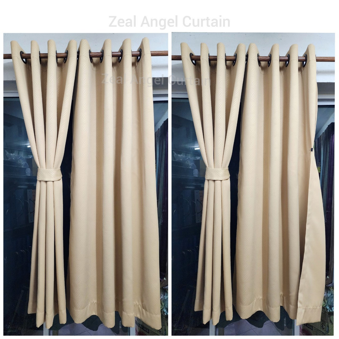 Zeal Angel ผ้าม่าน กันแสง ก.270*ส.230ซม./ผืน รุ่นคลาสซี่ (Classly) สีน้ำตาล (มี3สี)(แถมสายรวบผ้าม่าน)