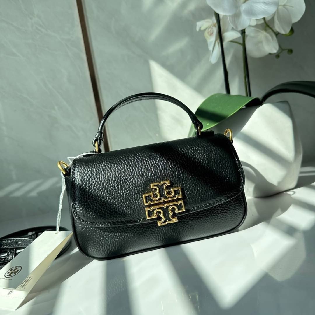 Tory Burch Britten Mini Top Handle Crossbody Bag กระเป๋าสะพายใบเล็กดีไซน์เรียบหรู เกรดออริ สลับแท้ 1:1 ใช้งานต่างประเทศได้