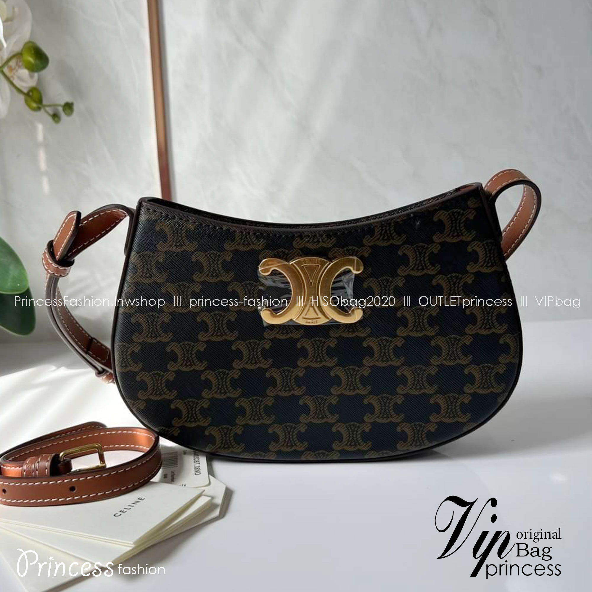 CELINE MEDIUM TILLY BAG IN SHINY CALFSKIN กระเป๋าสะพายไหล่/สะพาย คอลใหม่ทรงสวย มาแรง สวยหรูหรา