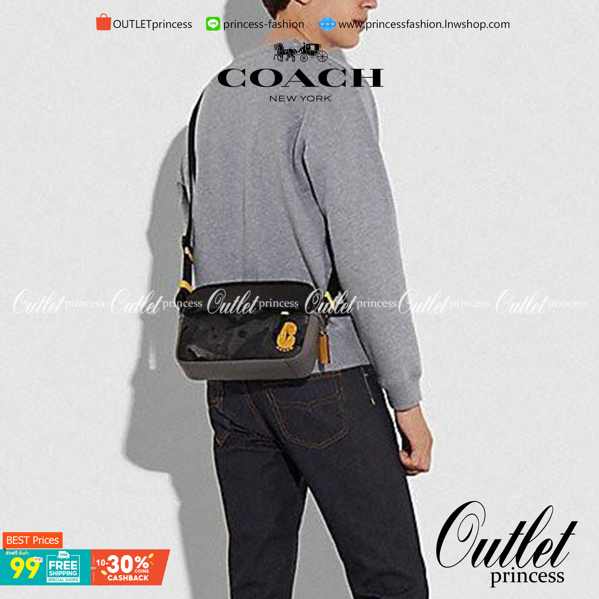 COACH EDGE CROSSBODY WITH CAMO PRINT ((2381, 2373)) ความเท่ never die!! กระเป๋าครอสบอดี้ทรงยอดฮิต ที่หนุ่มๆไม่ควรพลาด รูปทรงดีไซน์คลาสสิค ใช้งานง่าย วัสดุหนังแท้ตกแต่งตาข่ายพร้อมลายพริ้นท์ด้านหน้า สุดคูล!! ตัวกระเป๋ามีซิปหลัก และซิปด้านหน้า พร้อมช่องแยกด้