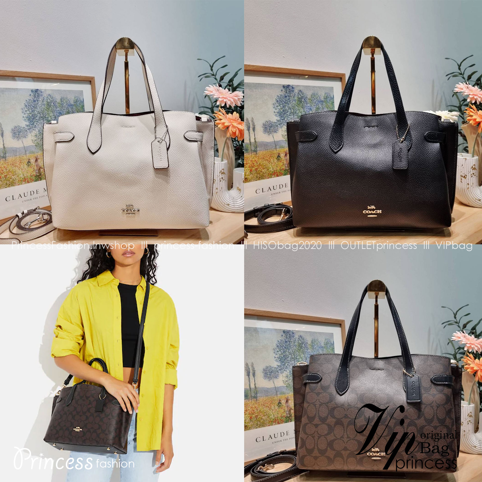 COACH HANNA CARRYALL IN SIGNATURE CANVAS / CH187 / CH195 / CH542 น้องใหม่ เรียบหรู ดูแพง กับกระเป๋าถือ/สะพายทรงสวย คงความคลาสสิค ดีไซน์ตกแต่งสายคาดจับจีบข้างกระเป๋าเพิ่มดีเทล มาพร้อมหูจับในตัว