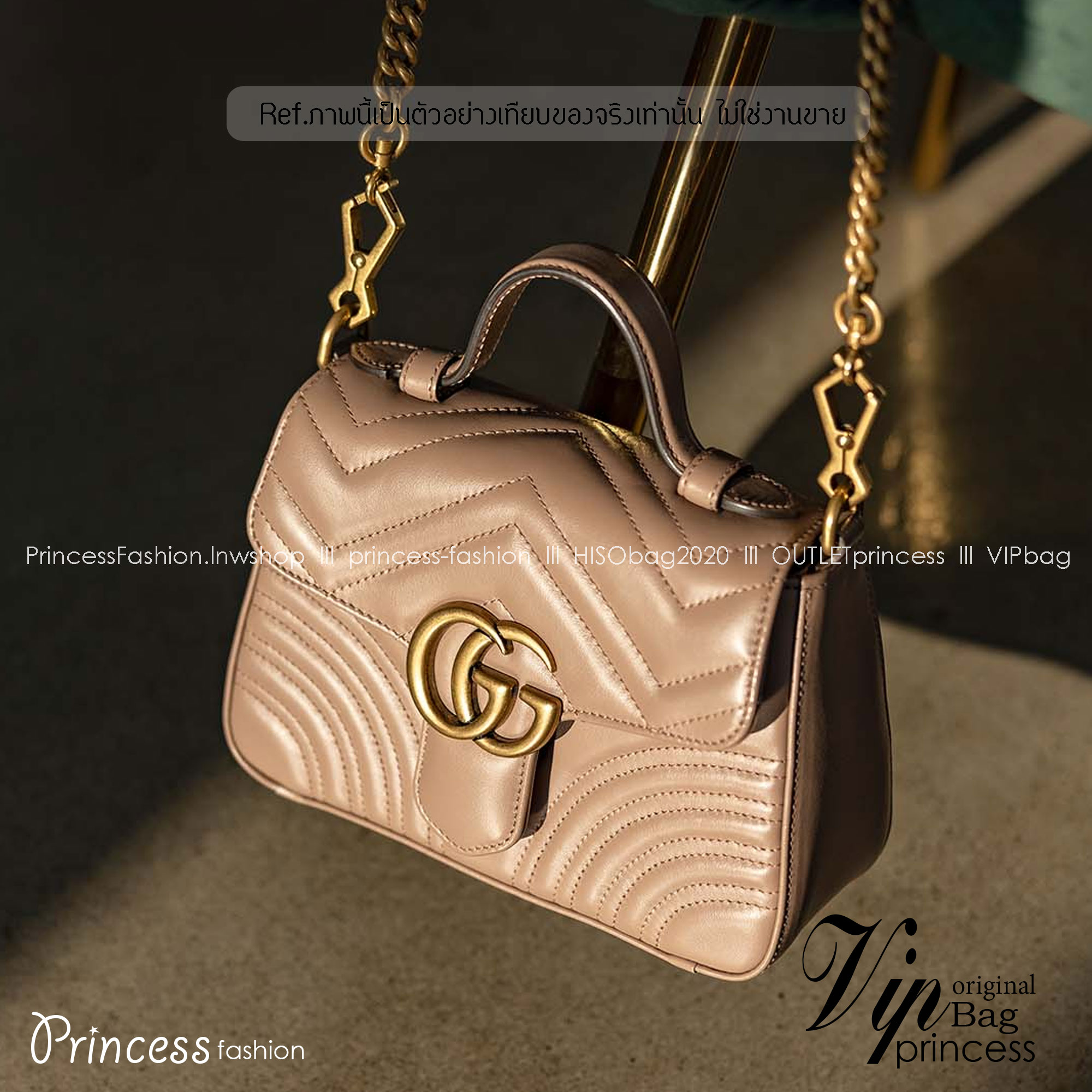 GUCCI GG Marmont mini top handle bag กระเป๋าสะพายข้างรุ่นคลาสสิค ดีไซน์ใหม่พร้อมหูจับในตัว ใช้งานง่าย สายสะพายยาวถอดได้ ถือออกงานก็ปัง สะพายเป็น Every Look ก็เลิศมาก สวยหรูดูแพง อัพลุคได้สบายๆ