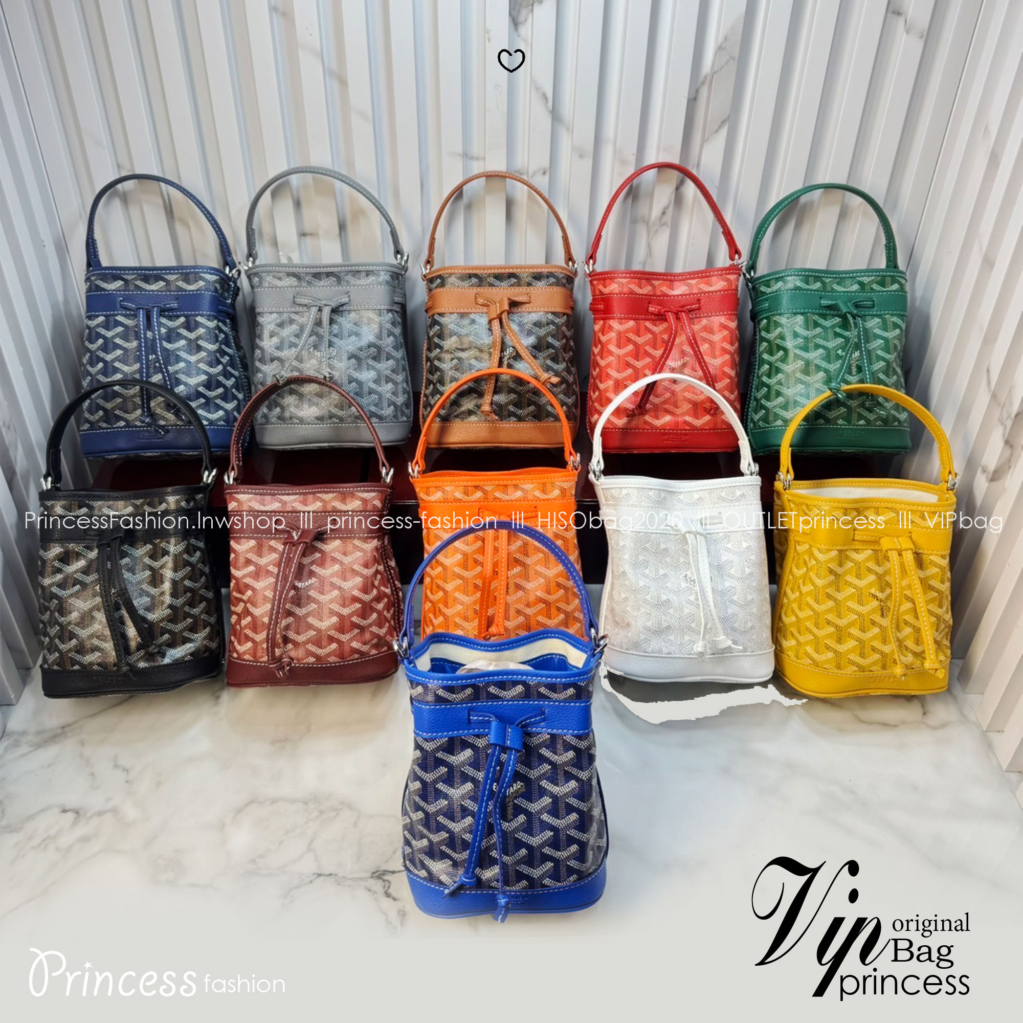 RI หนังแท้ | Goyard Petit Flot Mini bucket bag กระเป๋าสะพายทรงบัคเก็ต ไซส์มินิ ดูผู้ดีในตัว วัสดุหนังแคนวาสพิมพ์ลายสวยคม