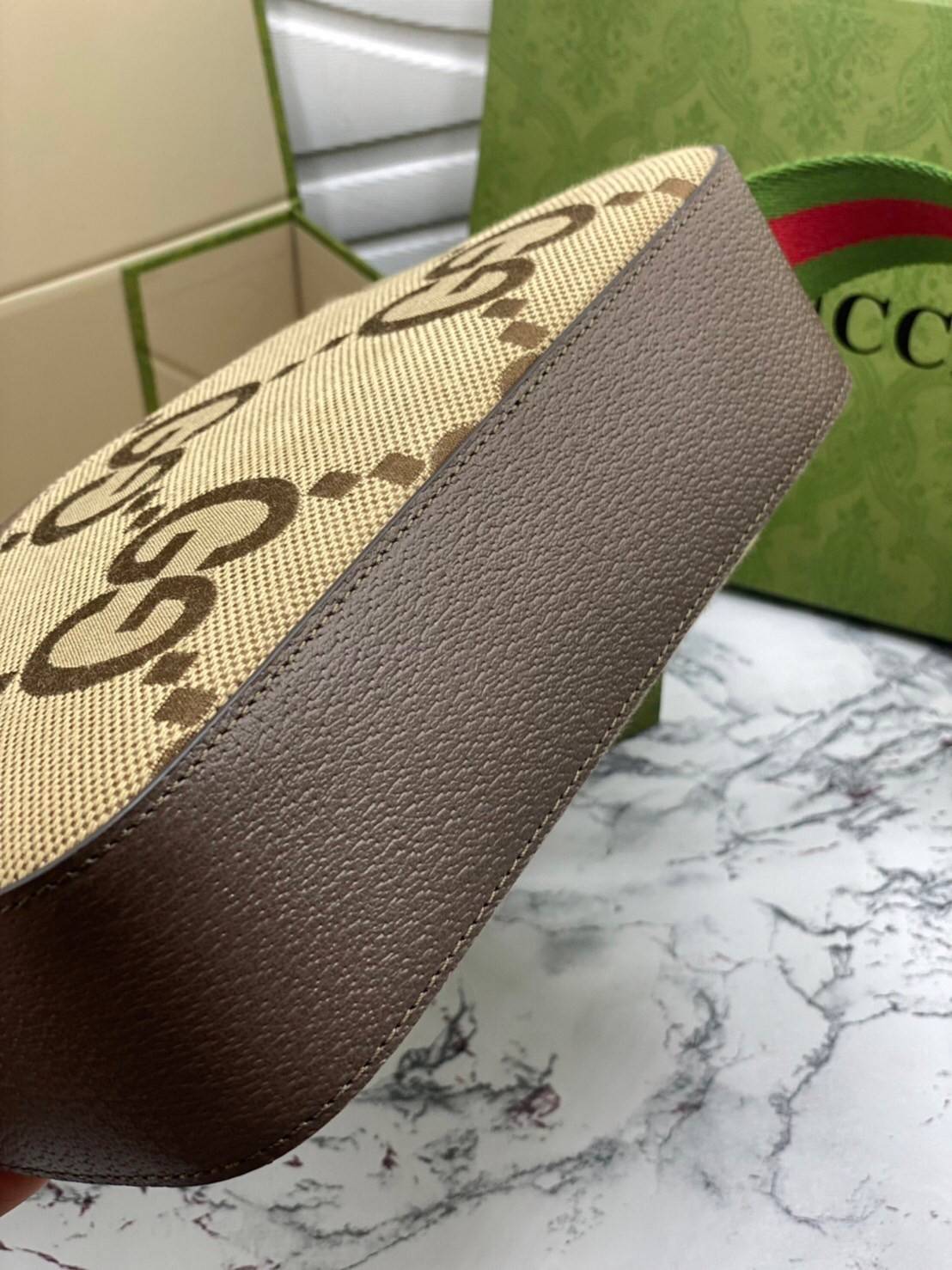 หนังแท้ 】GUCCI jumbo GG shoulder bag 26cm พร้อมส่งที่ไทย เกรดออริจินอล ลายใหม่ Jumbo Double G ครอสบอดี้หรือสะพายไหล่ก็ได้ทุกลุค ภาพสินค้าถ่ายจากงานขายจริง ใช้งานต่างประเทศได้