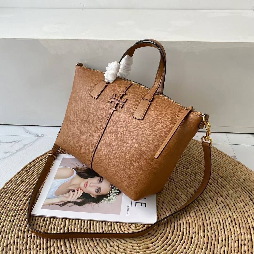 Tory Burch McGraw Top-Zip Satchel bag กระเป๋าสะพาย Crossbody ใบใหญ่ ทรงสวยสุดฮิต รุ่นใหม่ มาแรงที่สุดในตอนนี้!! วัสดุหนังแท้ สัมผัสนุ่มมือ หนังสวยสุดๆ