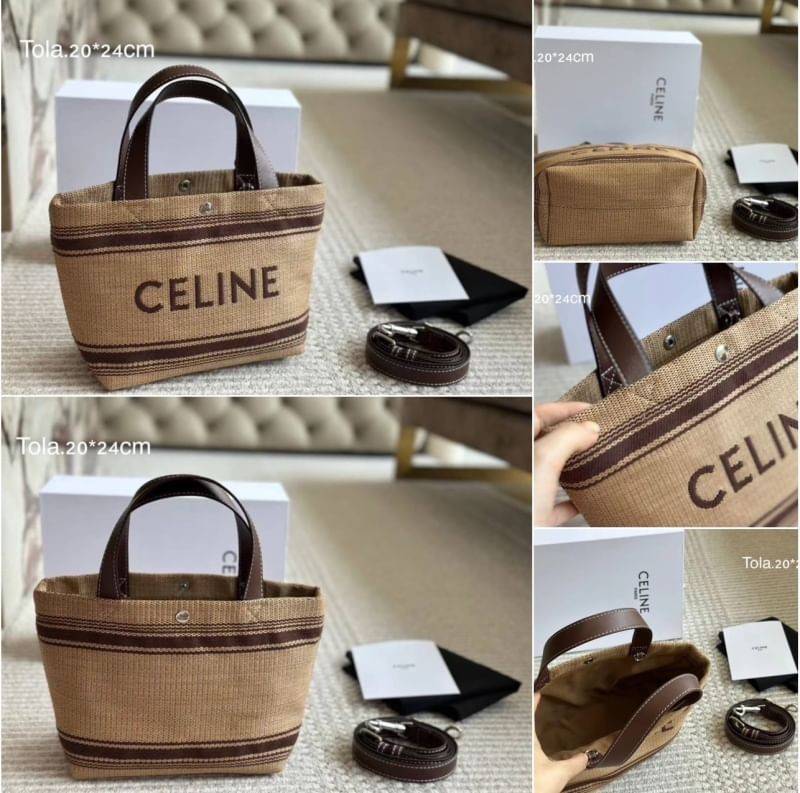 CELINE Small Raffia Tote Bag กระเป๋าทรงโท้ทไซส์กำลังสวย ผลิตจากผ้าแคนวาสทอชนิดพิเศษ สีน้ำตาลคลุมโทน สีสวยดูผู้ดี ใครที่กำลังมองหาโท้ทจุของได้เยอะ แต่ยังคงความคลาสสิก แนะนำใบนี้เลยค่ะ
