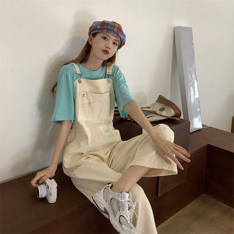 พร้อมส่ง 🧺 Whitechoco bib pants เอี๊ยมกางเกงขายาวสีขาวน่ารักๆ (IN35384)