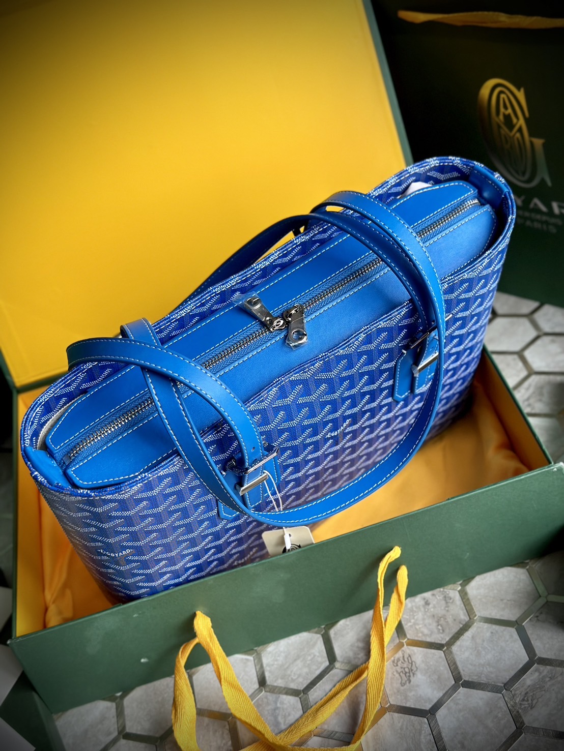 GOYARD Goyardine Sac Marie Galante MM / GOYARD Tote Bag กระเป๋าทรงโท้ทจุของได้เยอะ งานสวยเนี๊ยบ เกรดออริ สลับแท้ 1:1 ใช้ต่างประเทศได้