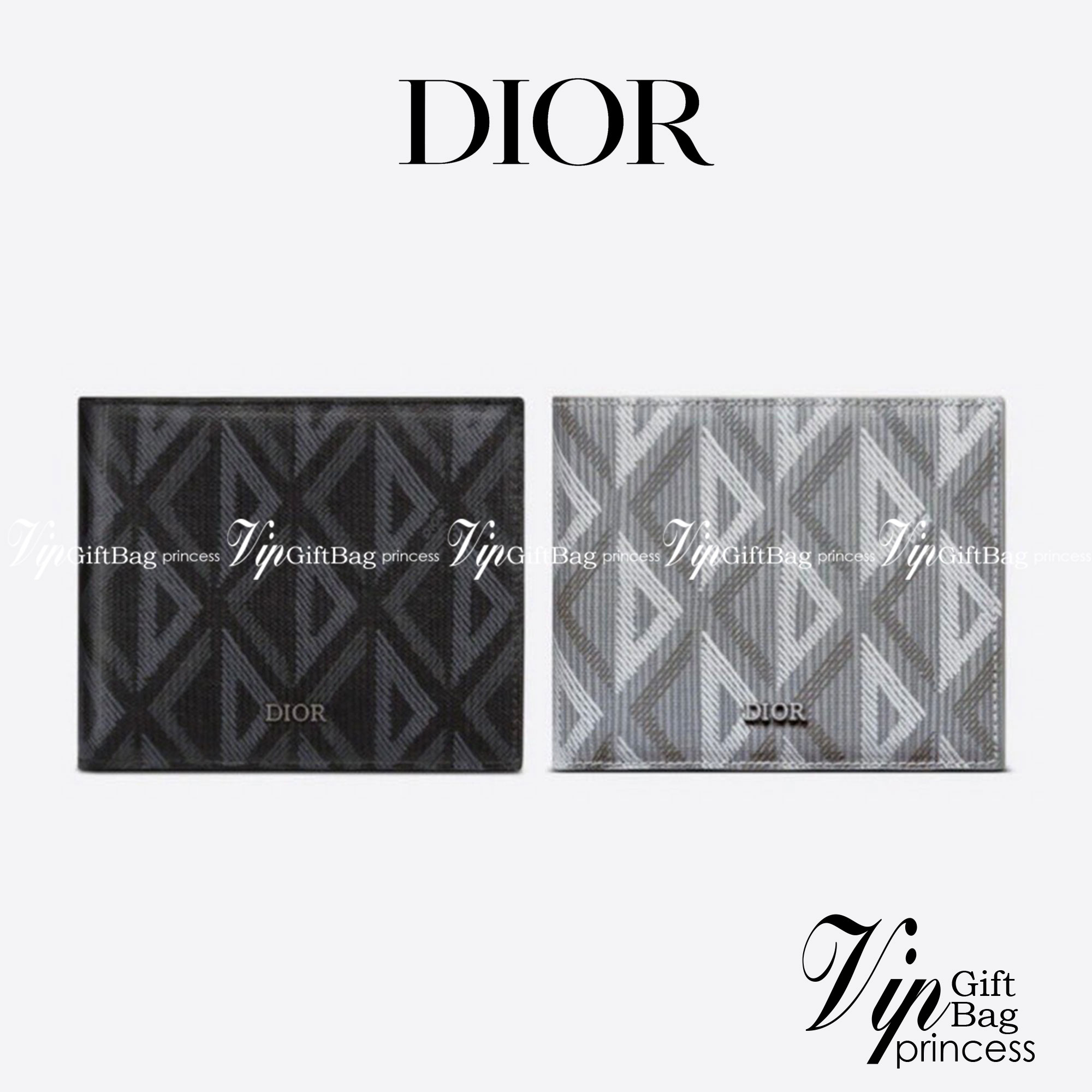 DIOR Wallet CD Diamond Canvas กระเป๋าสตางค์ใบสั้น พร้อมส่งที่ไทย ภาพสินค้าถ่ายจากงานขายจริง ใช้งานต่างประเทศได้