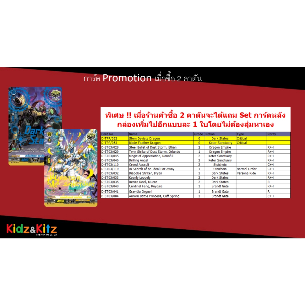 พร้อมส่ง แวนการ์ด Overdress Booster 03 ภาษาไทย (VGT-D-BT03) ยกกล่อง/แยกเนชั่น