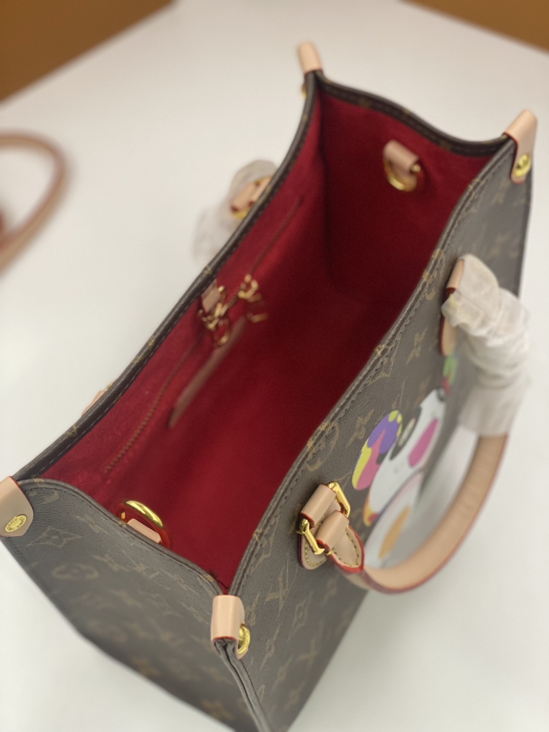 ORI | LV x TM OnTheGo BB Tote Bag กระเป๋าทรงโท้ทไซส์เล็กหนังแท้แคนวาสแท้ คอลใหม่พิมพ์ลาย Murakami สีสันสดใส