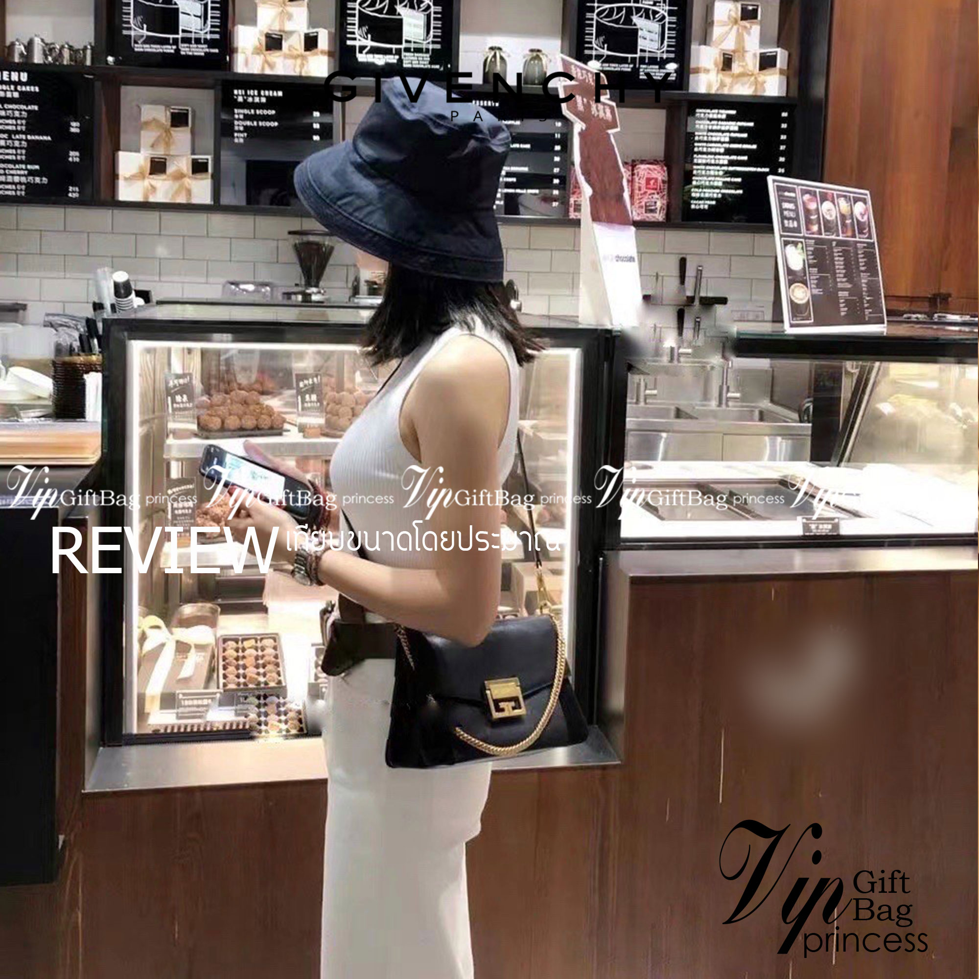 Givenchy GV3 Small Leather 25cm รุ่นยอดนิยม กระเป๋าสะพายหนัง เปิดหน้า อะไหล่ทอง งานสวยเป๊ะอะไหล่ปั้มทุกจุดสวยหรู ดูเป็นคนมีเทสดีเลยค่าา ดีไซน์คือสวยมีคลาส มีระดับสุดๆ พร้อมสายโซ่อะไหล่ทอง ละมุนตามากค่าา